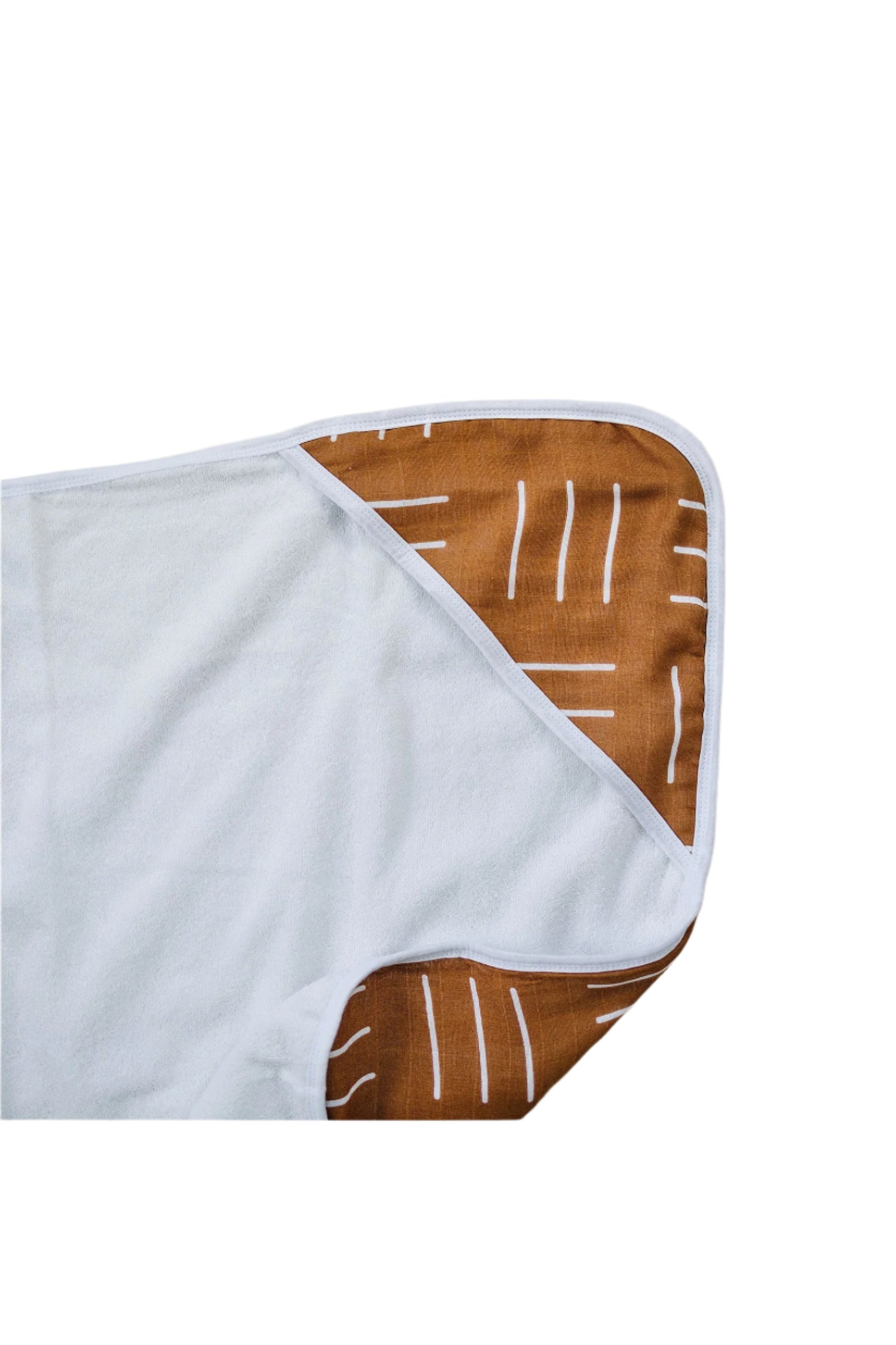 Mustard Mudcloth Muslin Hooded Towel, 100% Cotton, Baby Essentials