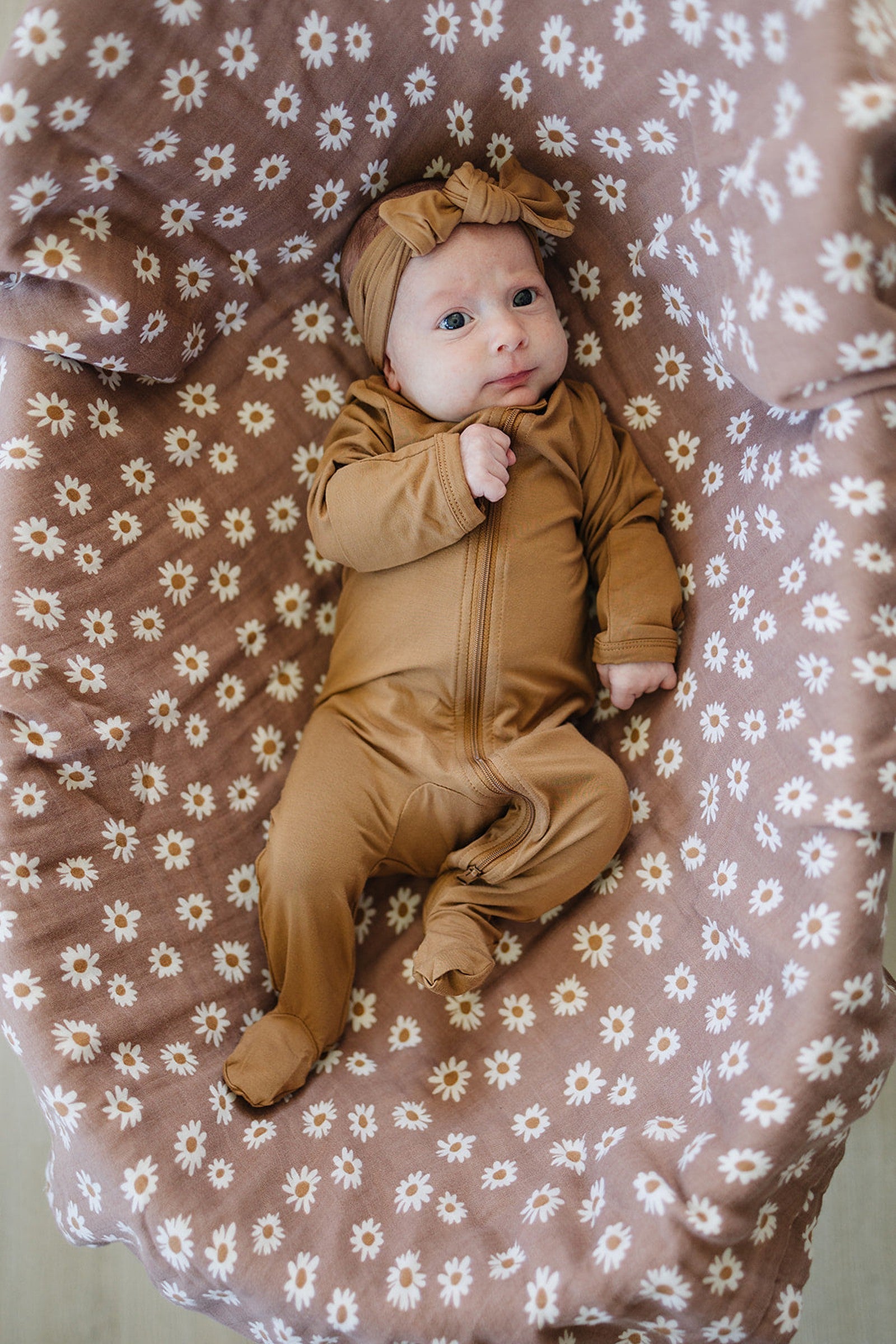Mustard Footed Zipper Pajama, Bamboo, Baby Essentials