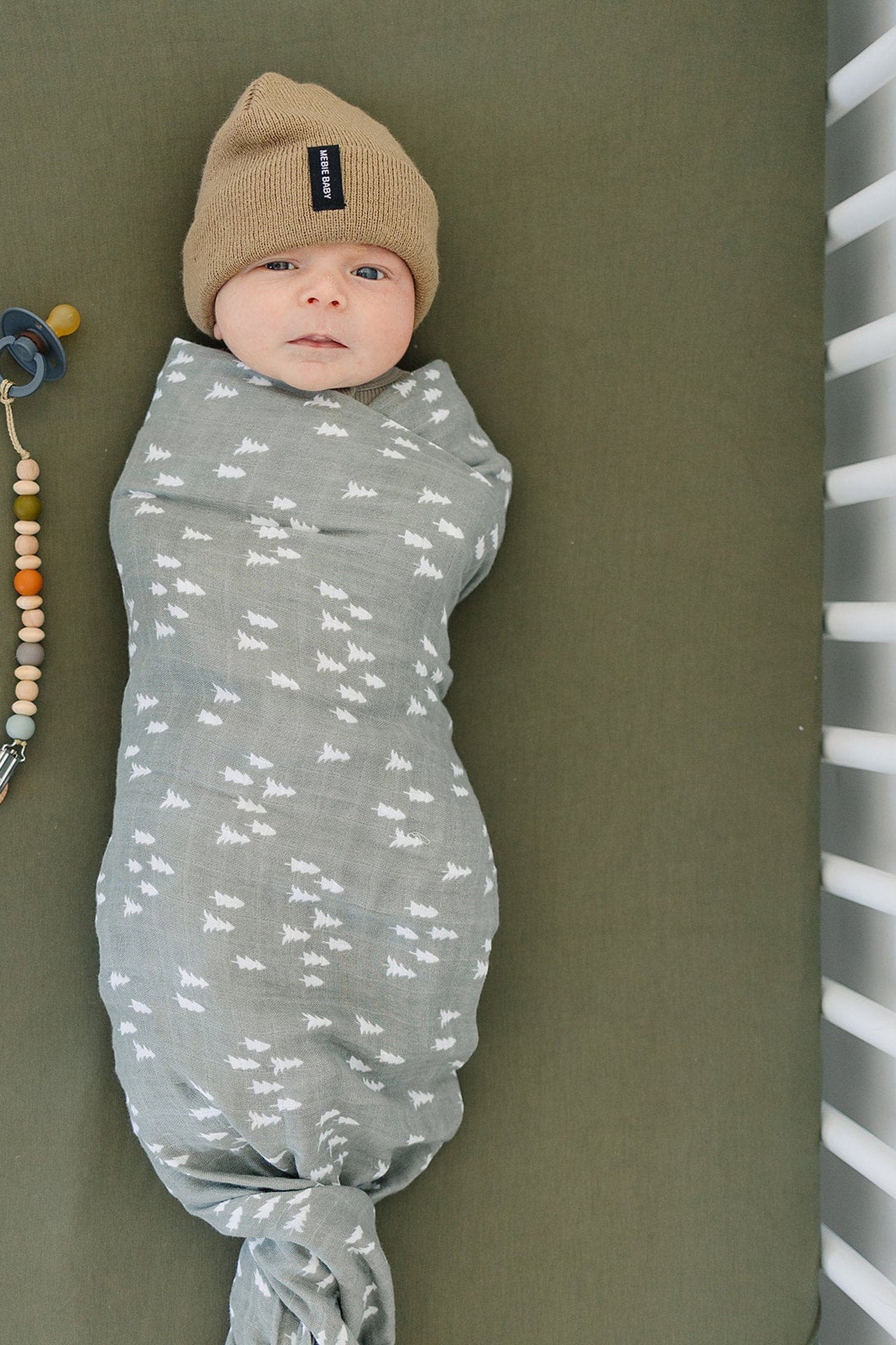 Olive Stretch Crib Sheet, Bamboo, Baby Essentials