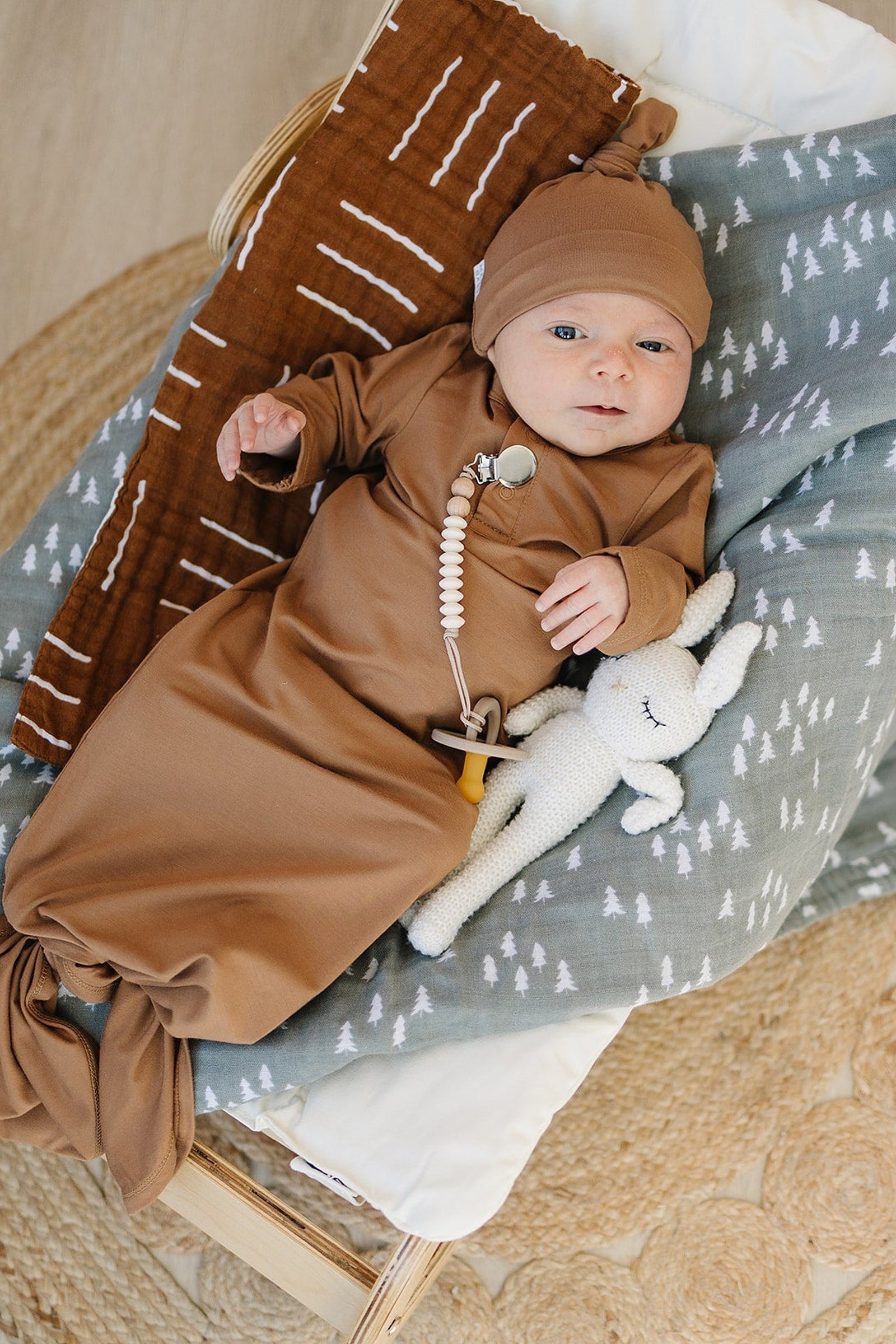 Mustard Newborn Knot Hat, Bamboo, Newborn, Baby Essentials
