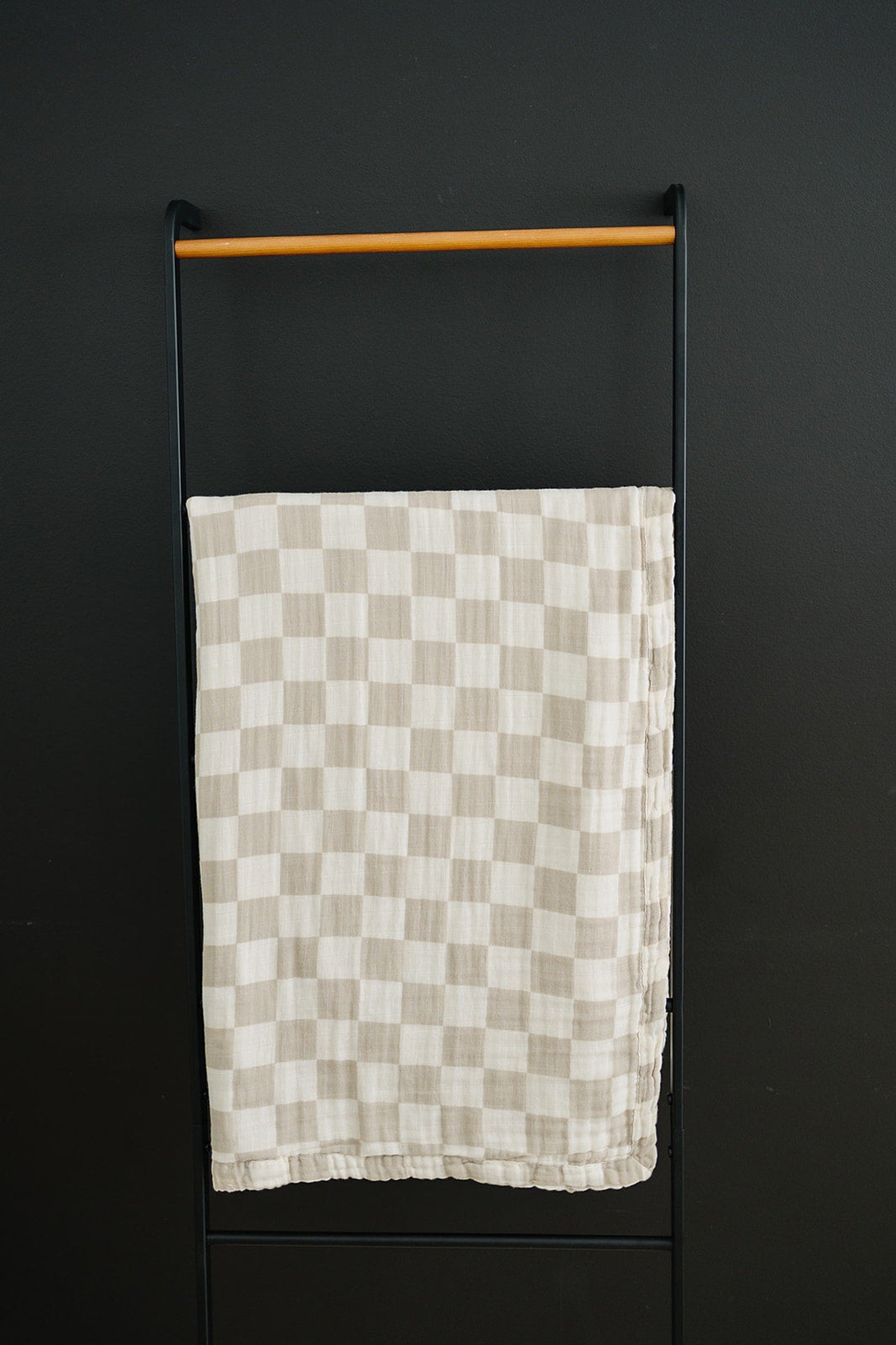 Taupe Checkered Lightweight Muslin Crib Quilt, 100% Cotton, Baby Essentials