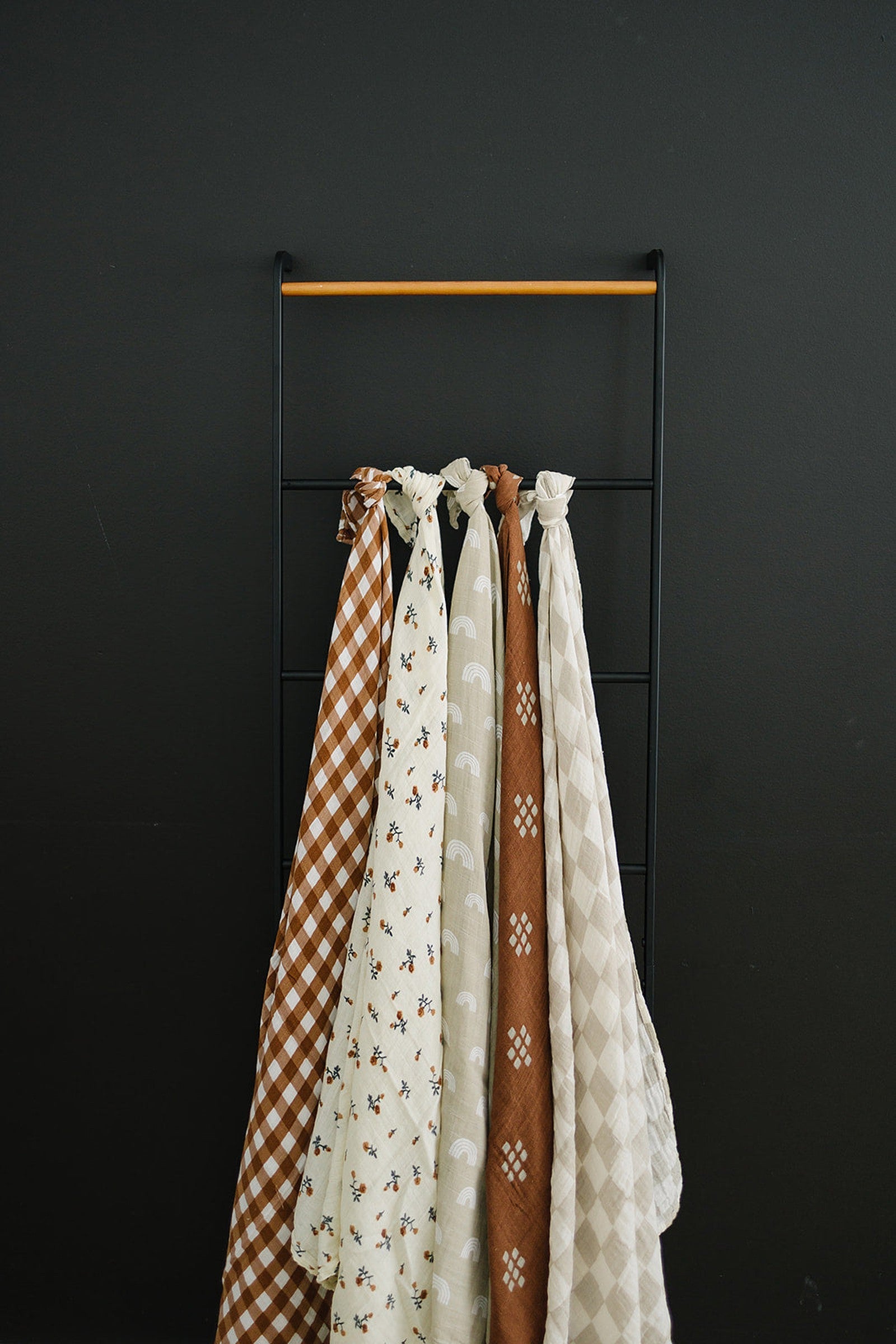 Taupe Checkered Muslin Swaddle Blanket, Hospital Collection, Baby Essentials