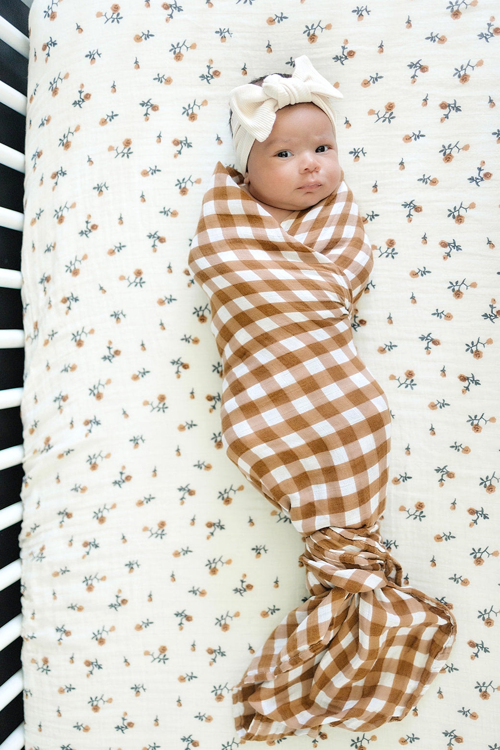 Gingham Muslin Swaddle Blanket, Baby Essentials, Gender Neutral, 100% Cotton