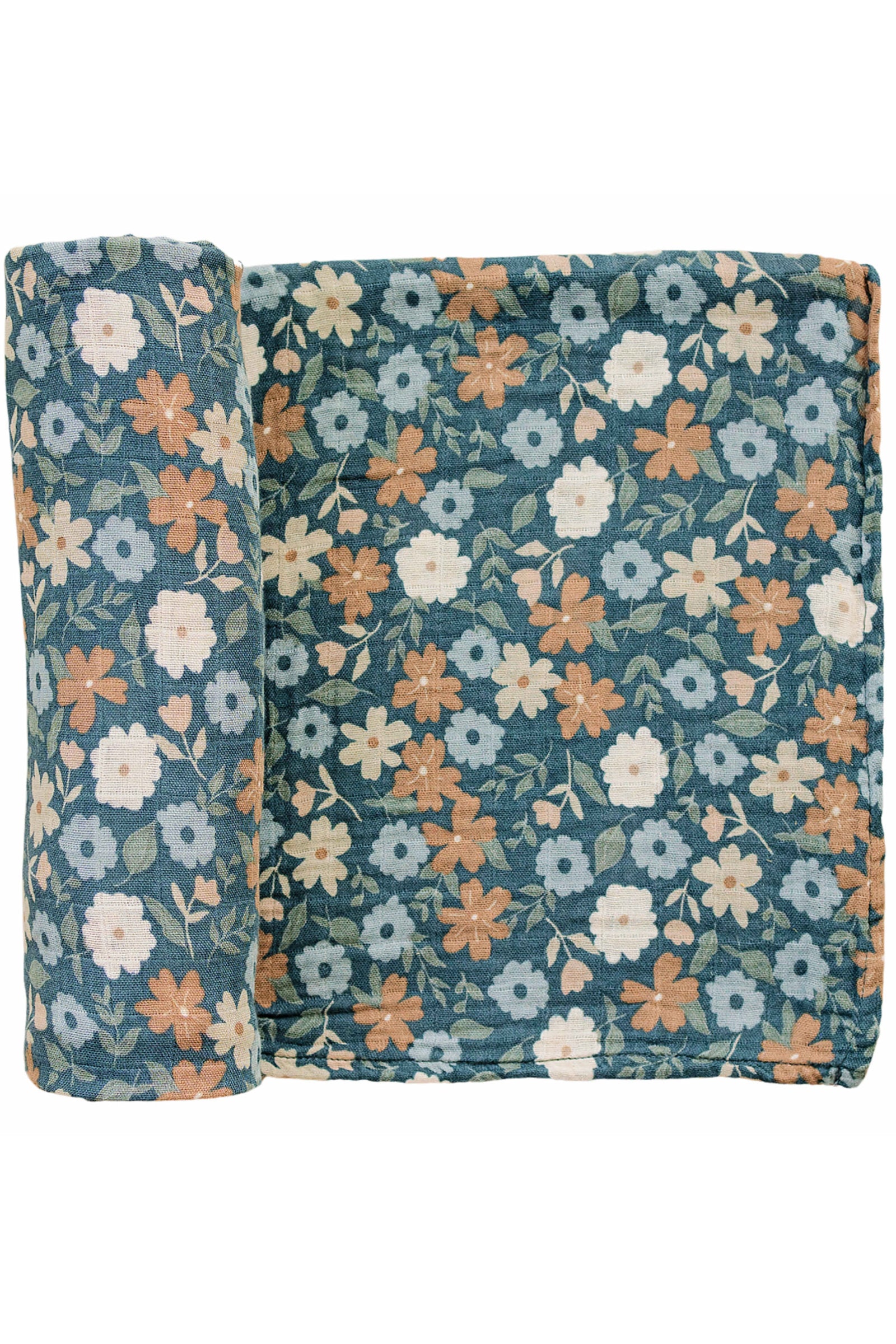 Midnight Floral Muslin Swaddle Blanket, 100% Cotton, Baby Essentials