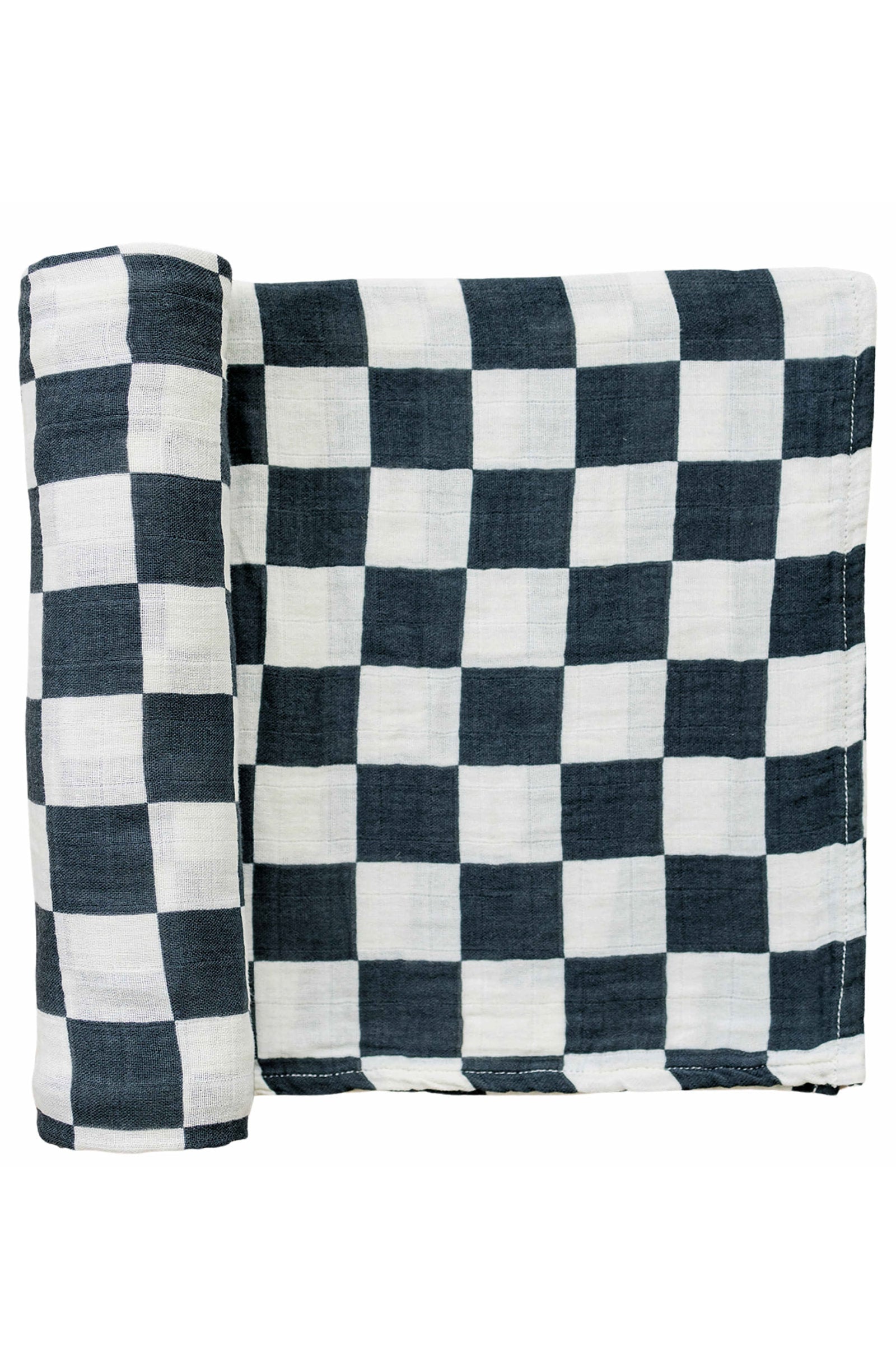 Charcoal Checkered Muslin Swaddle Blanket, Baby Essentials, Gender Neutral, Cotton