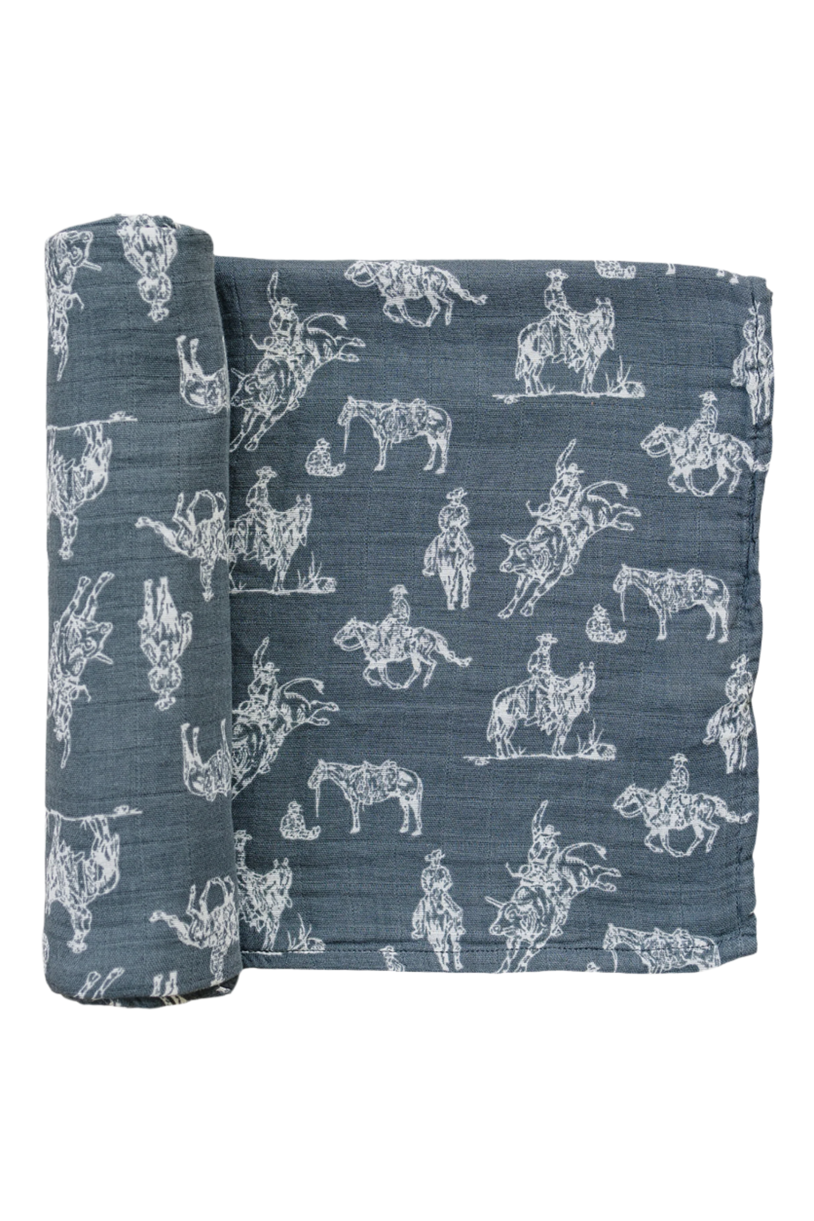 Wild West Muslin Swaddle Blanket, Rodeo Collection, Gender Neutral, Baby
