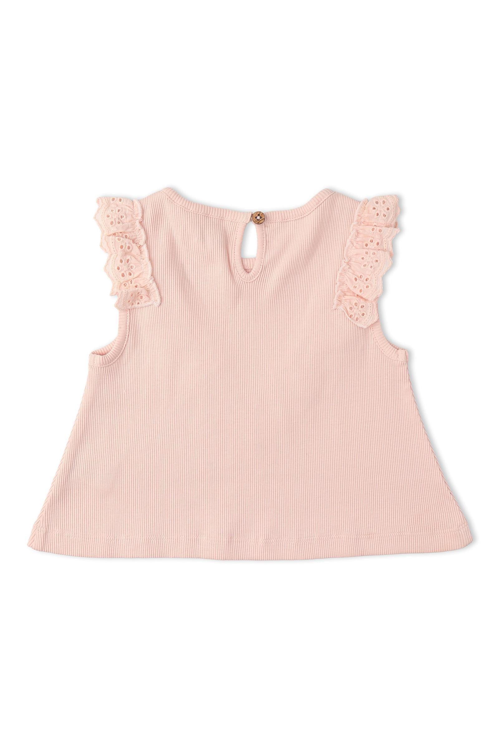 Organic Ruffle Top & Shorts Set - Blush