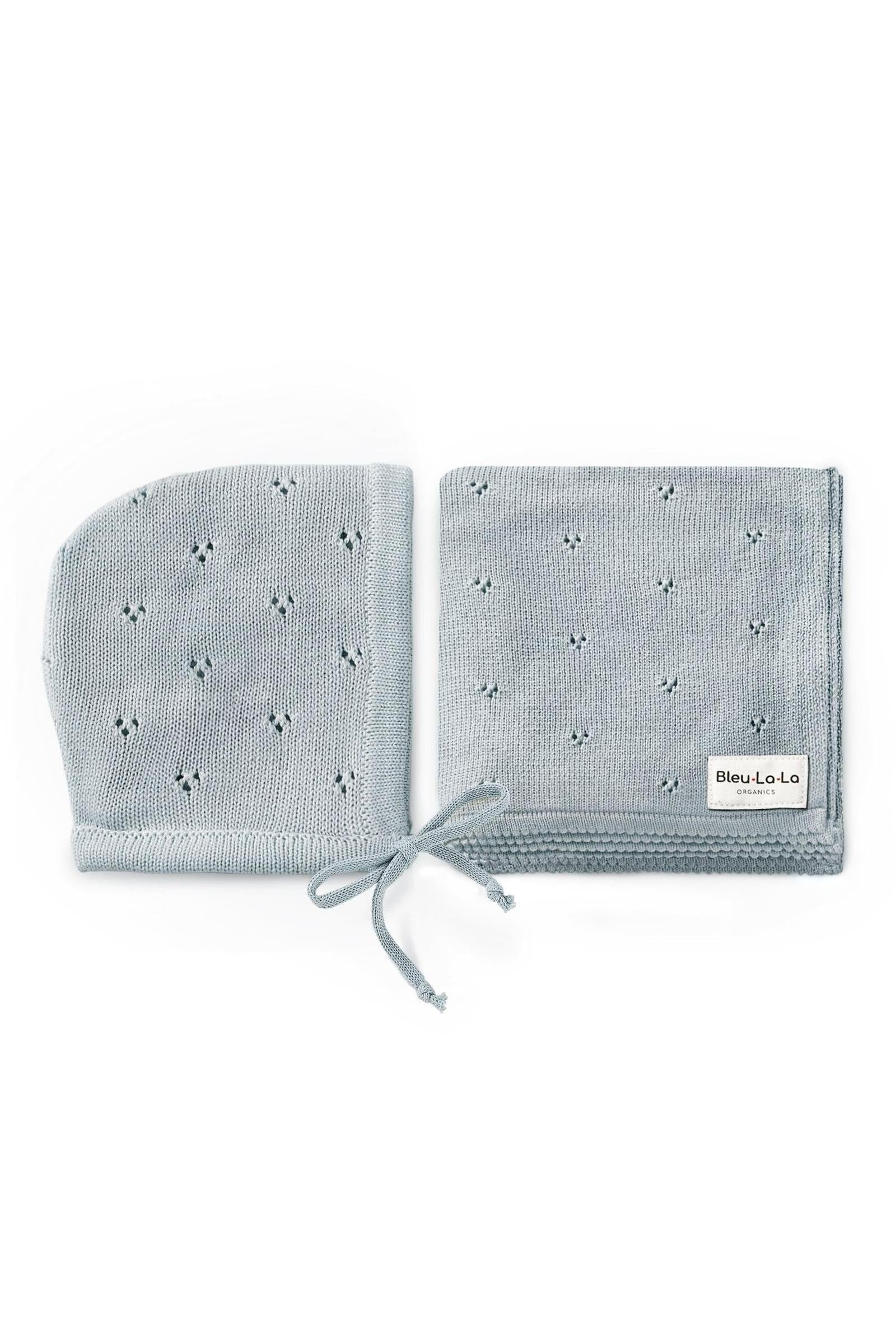 Organic Pointelle Swaddle Blanket + Hat Gift Set