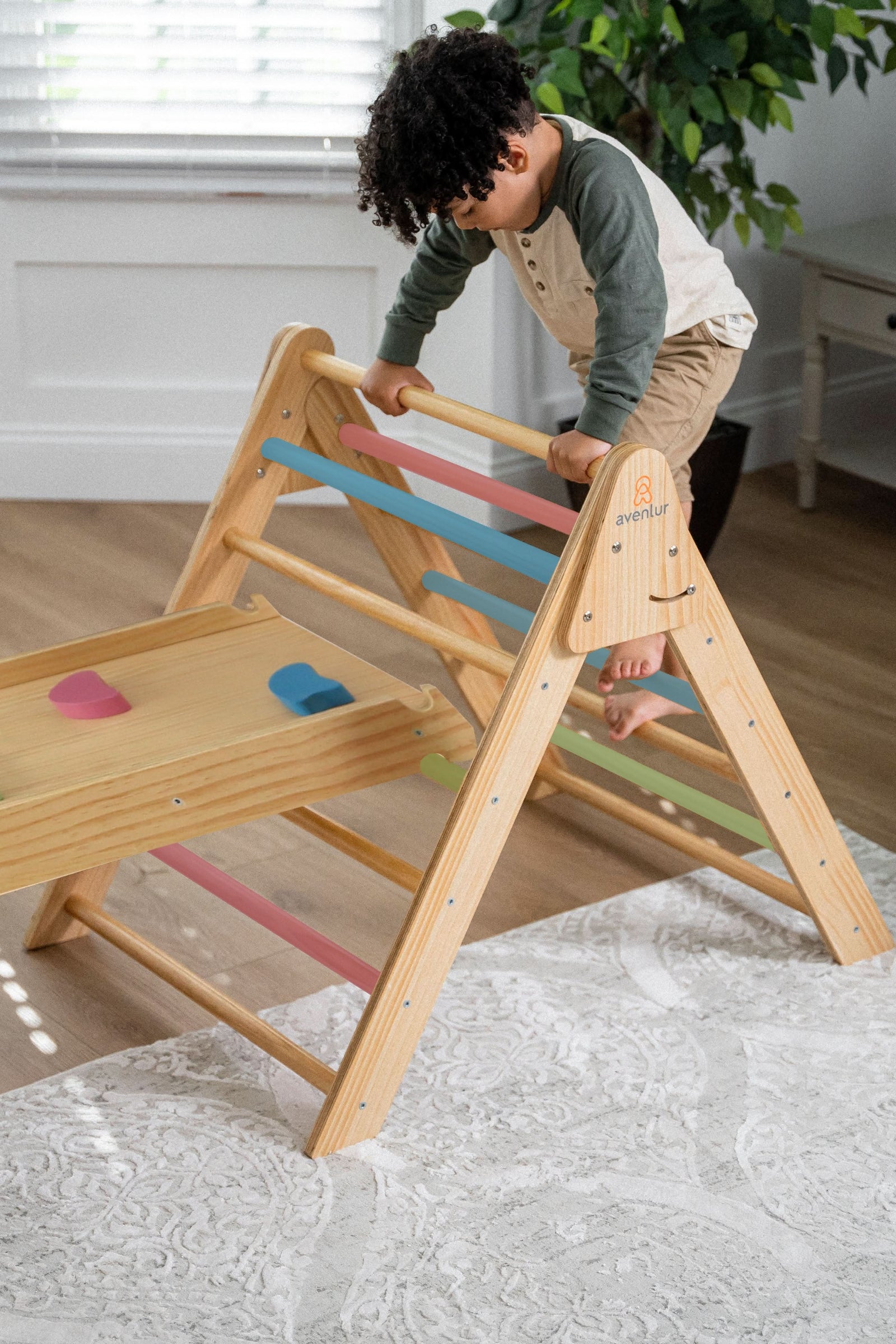 Hazel Baby & Toddler Gym, Pikler Triangle, Slide & Rocker Playset