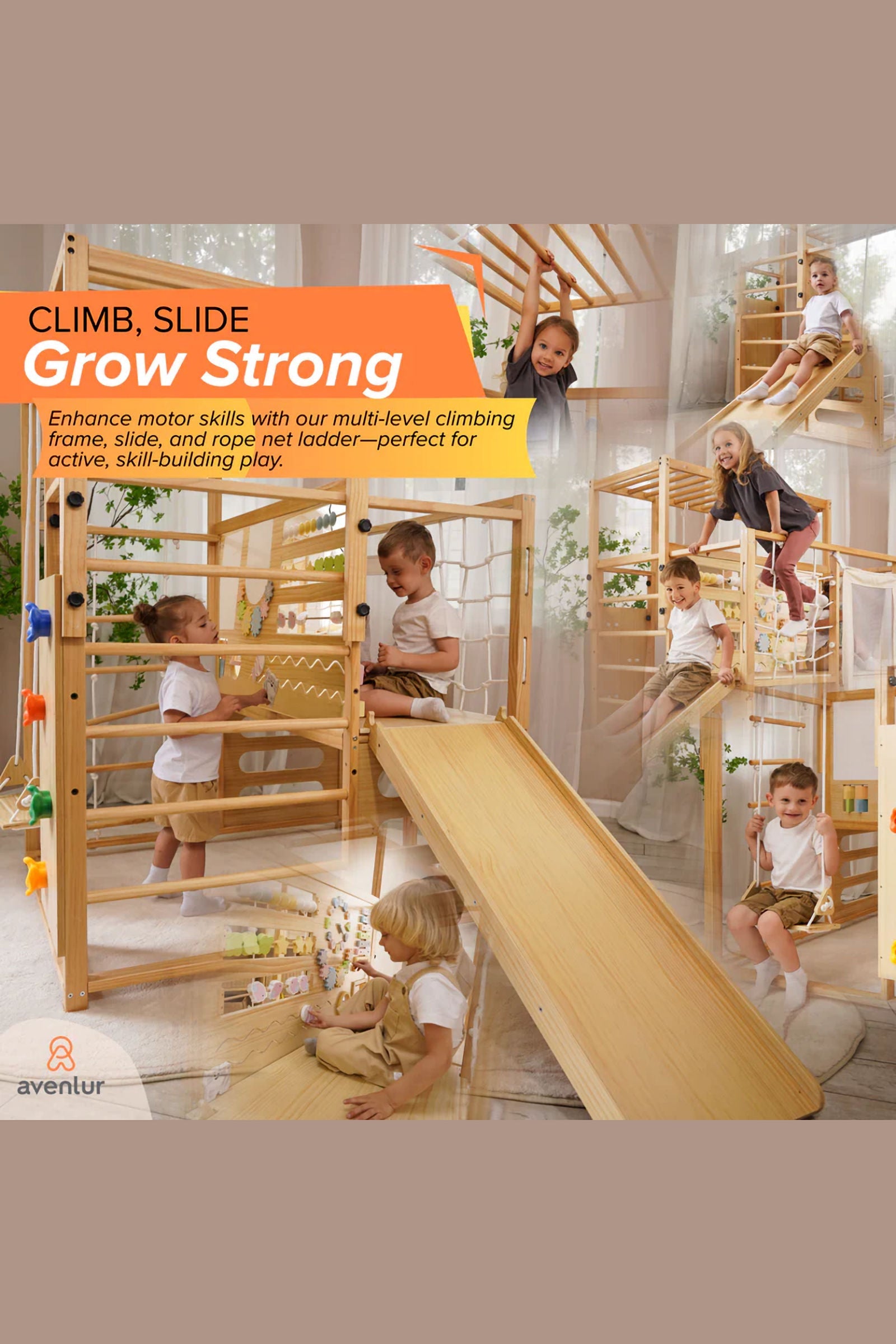 Alpine Adventure Play Gym, Indoor, Climber, Slide & Kids Activity Playset