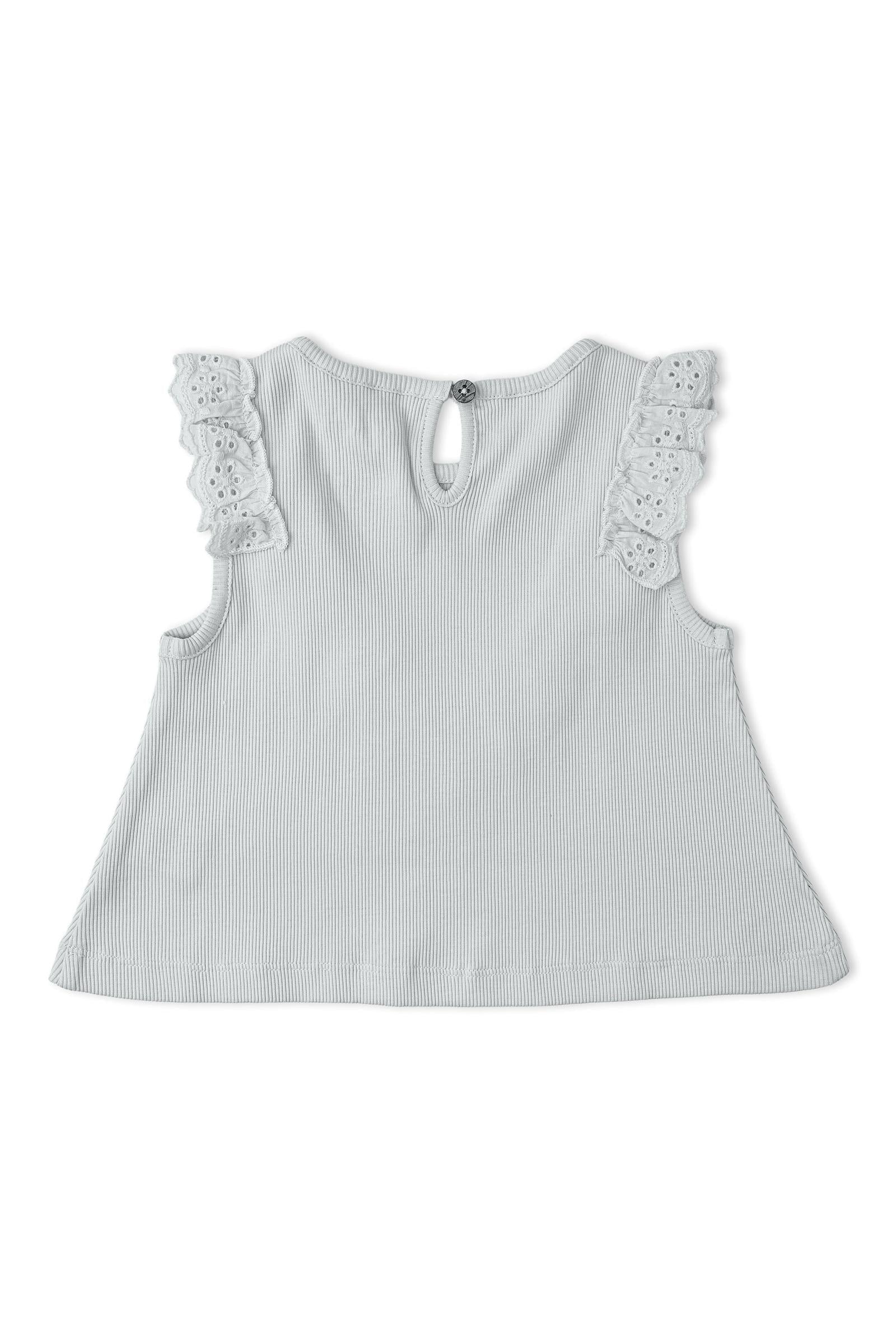 Organic Ruffle Top & Shorts Set - Fog