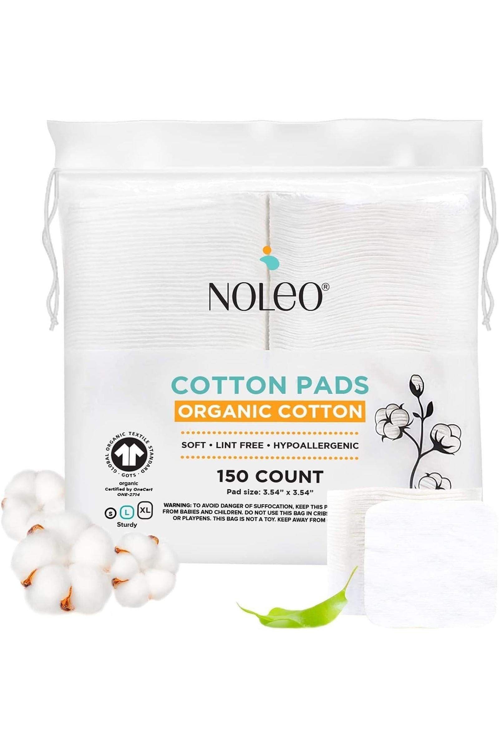 NOLEO Organic Cotton Pads - Large 3.54"x3.54"