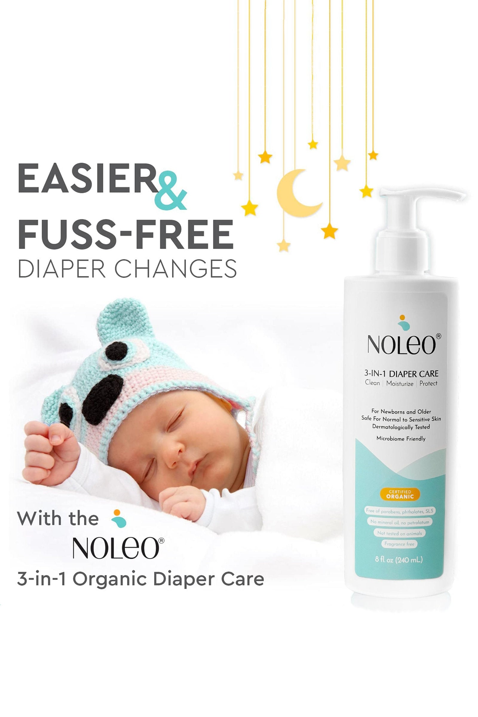 NOLEO 3-IN-1 Diaper Rash Cream, 16oz