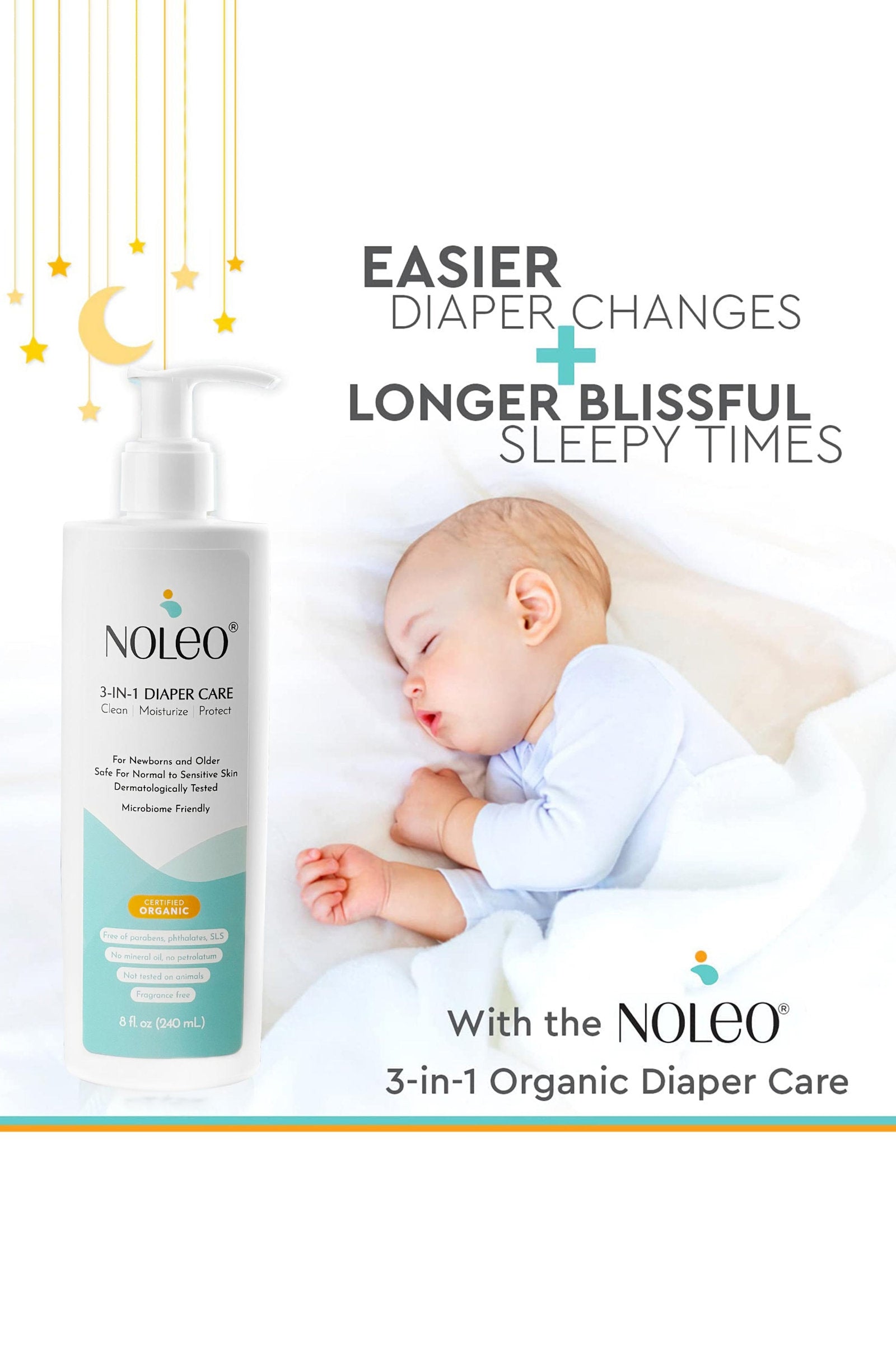 NOLEO 3-IN-1 Diaper Rash Cream, 16oz