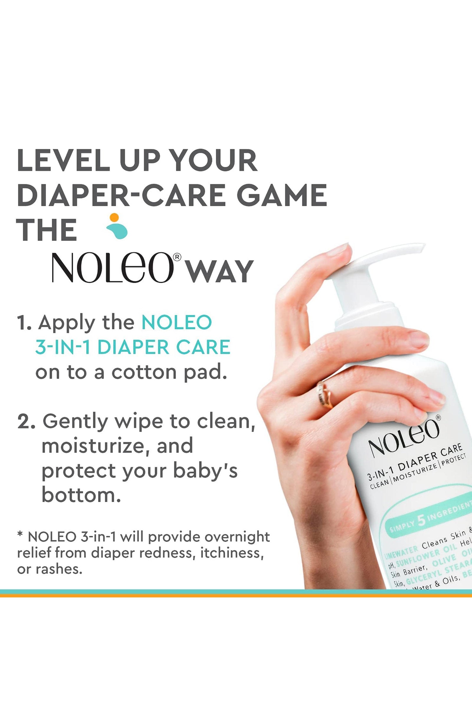 NOLEO 3-IN-1 Diaper Rash Cream, 16oz