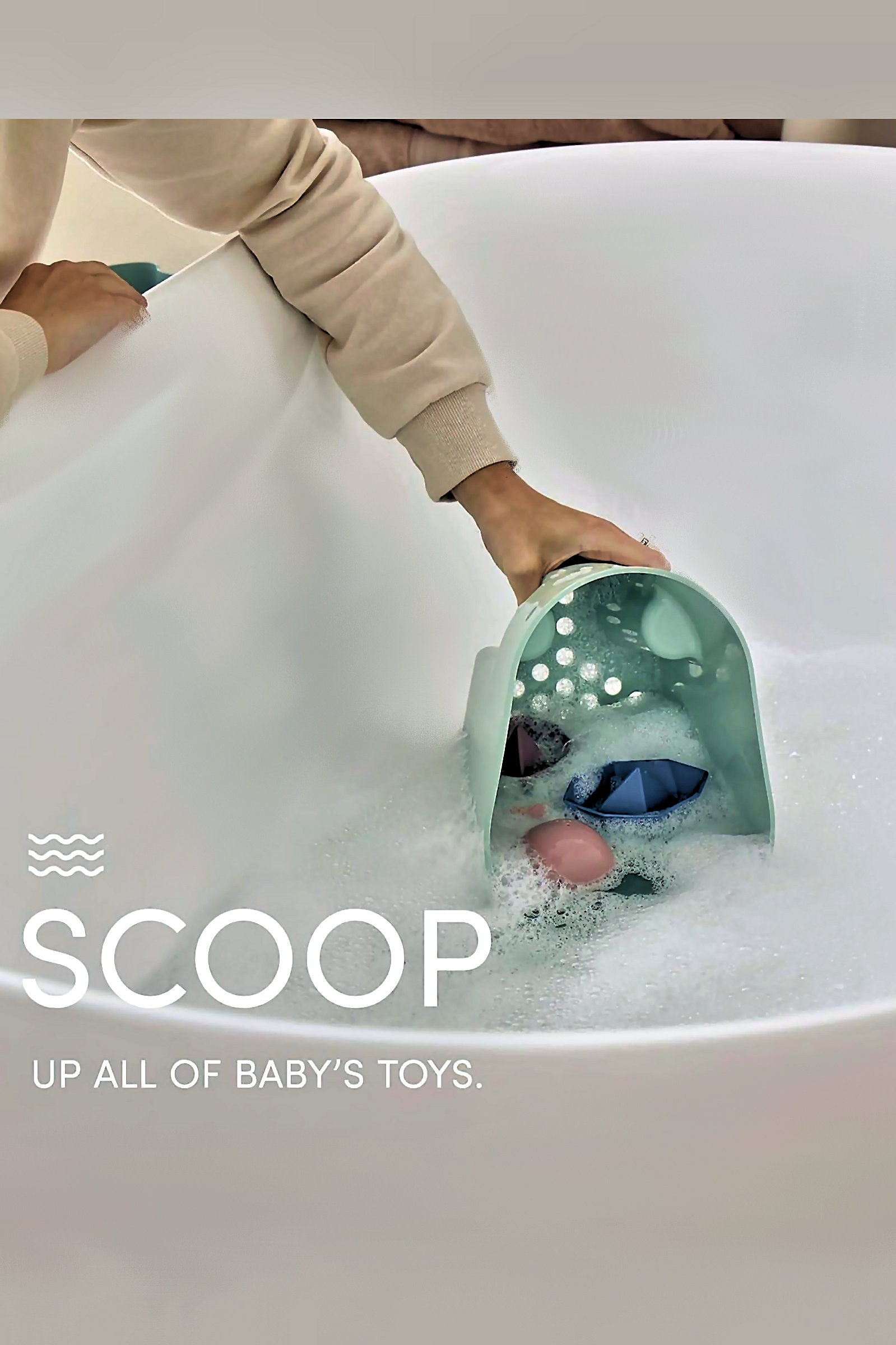 Baby Bathtime Essentials Bundle, Taupe, Newborn Bath, Rinse Jug, and Toy Scoop