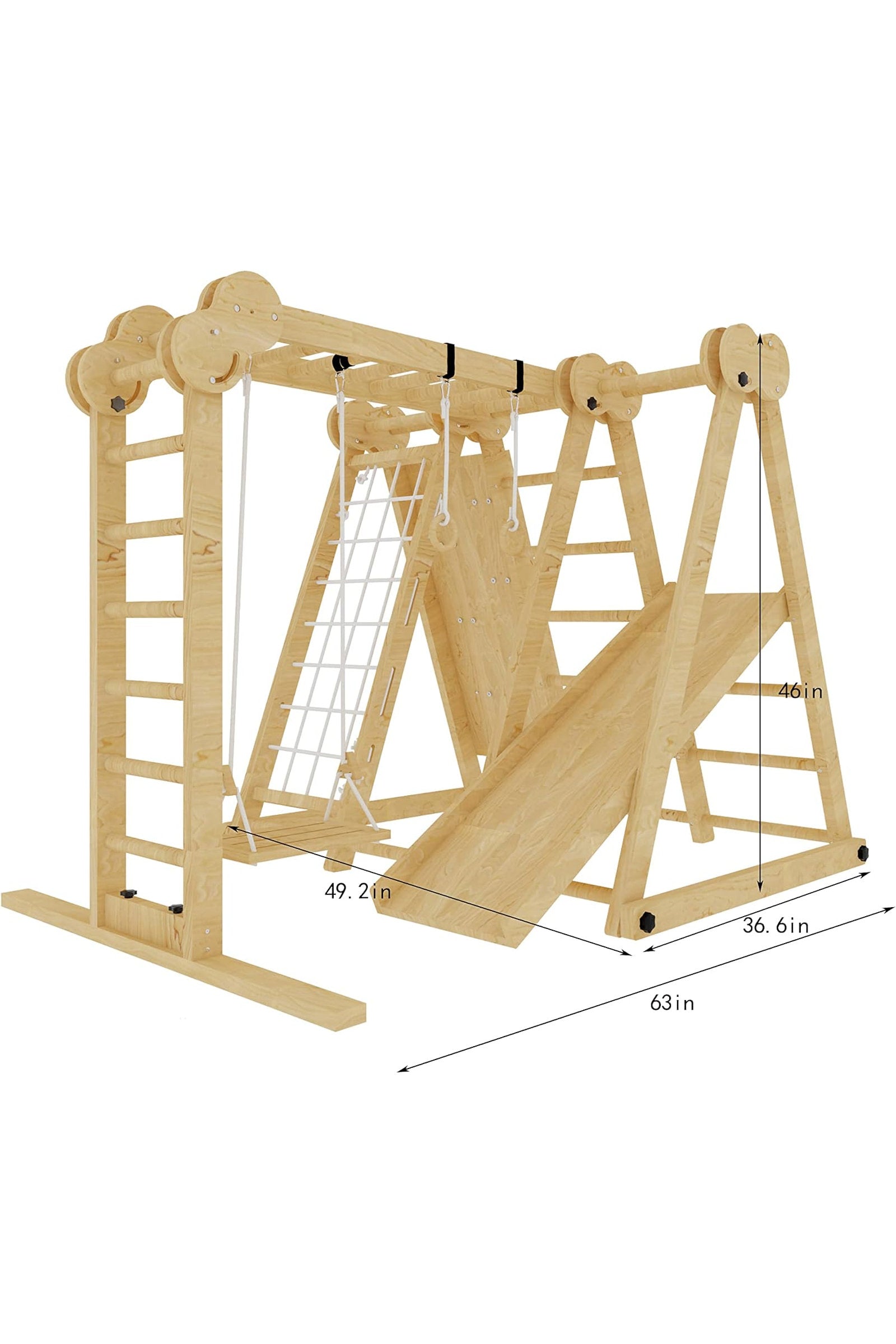 Chestnut 8-in-1 Foldable Jungle Gym for Toddlers, Indoor, Montessori Inspired