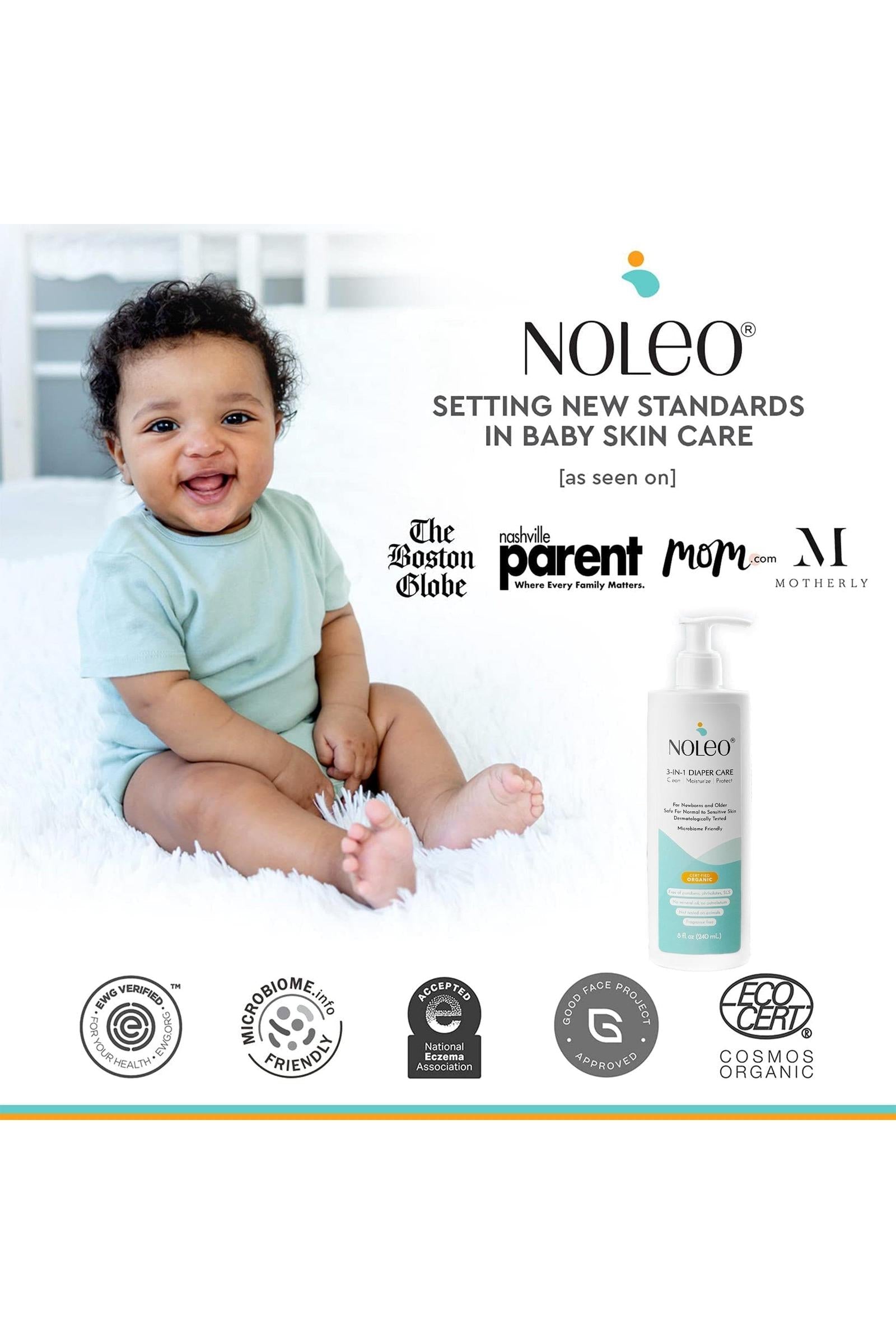 NOLEO 3-IN-1 Diaper Rash Cream, 16oz