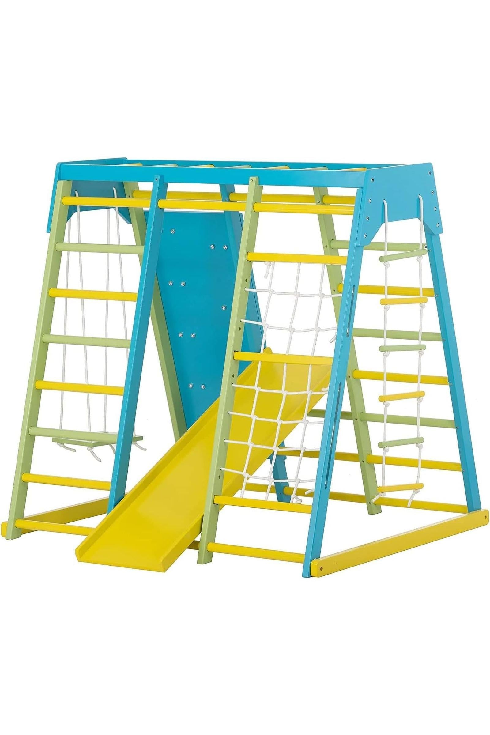 Magnolia - Wooden 7-in-1 Climber, Slide, Gym, Playset, Indoor, New Zealand FSC-certified pinewood