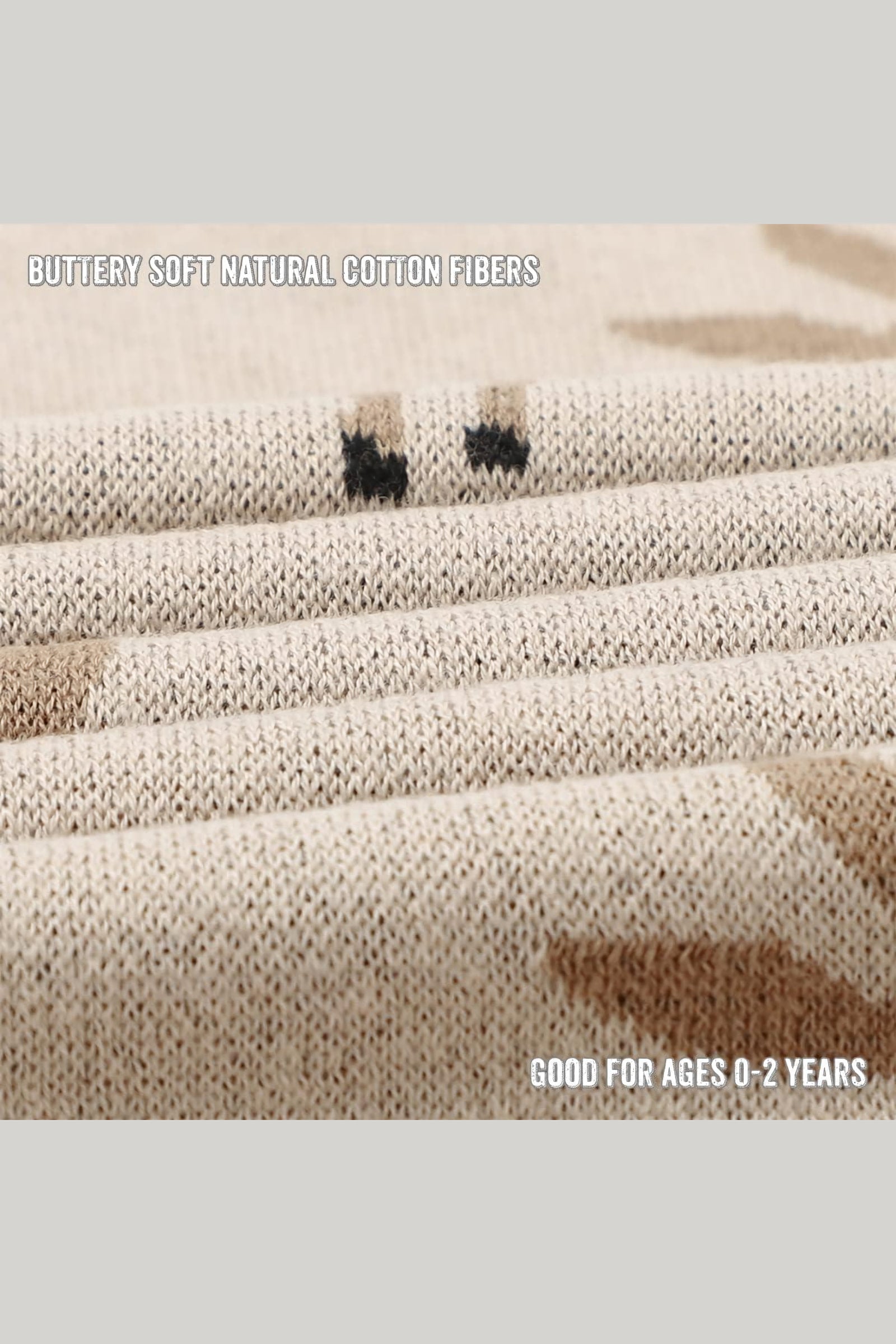 Cotton Deer Knit Luxury Swaddle Blanket, 100% OEKO Tex Pima Cotton