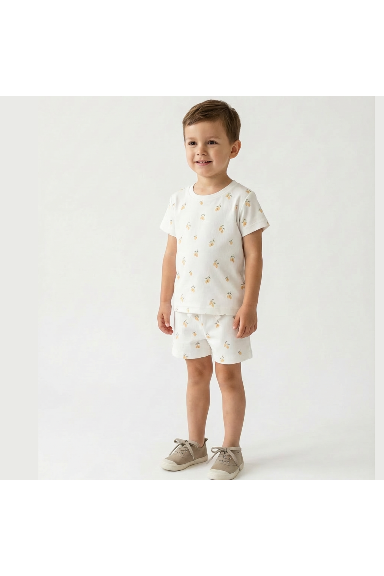 Organic Tee & Shorts Set For Boys - Lemons