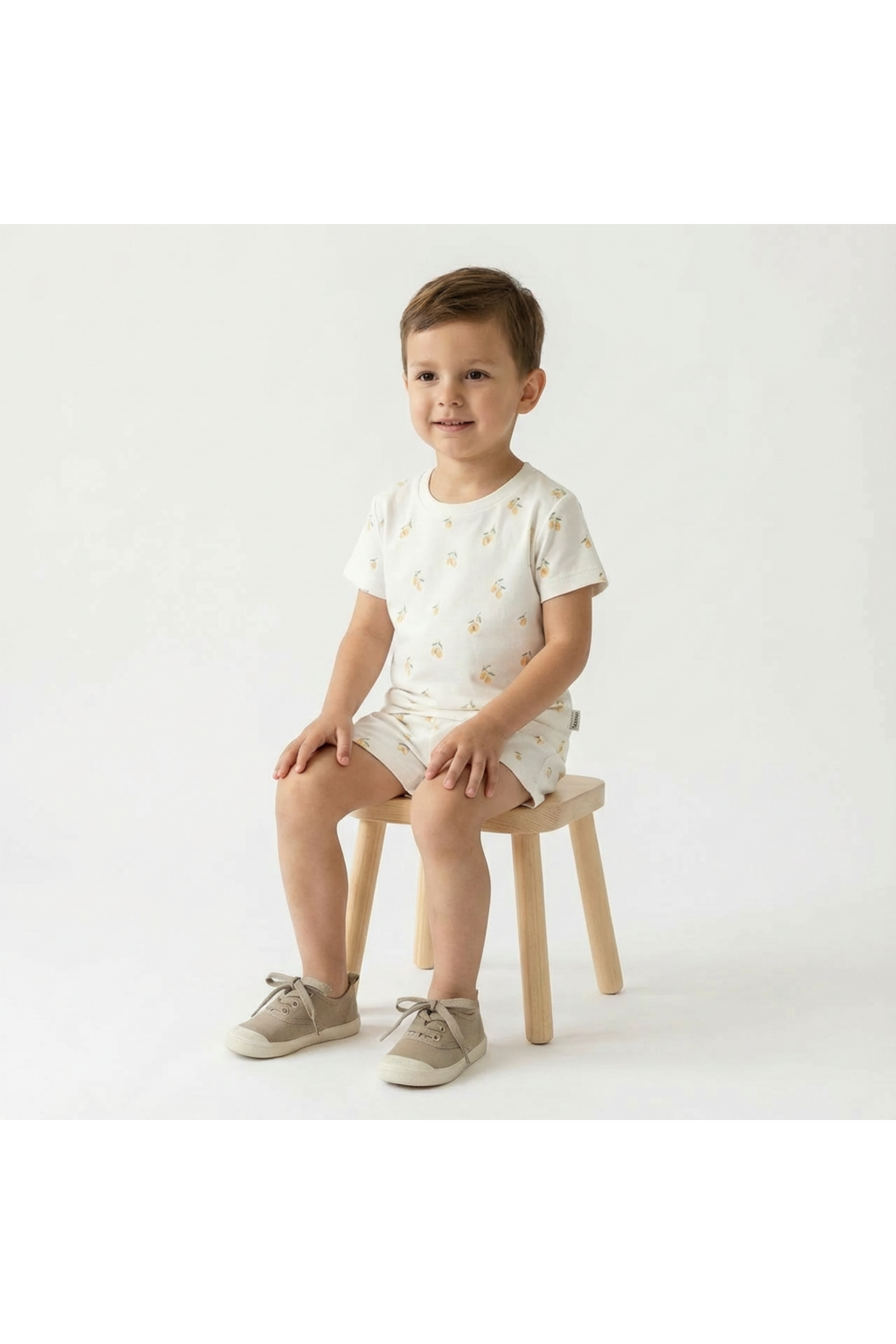 Organic Tee & Shorts Set For Boys - Lemons