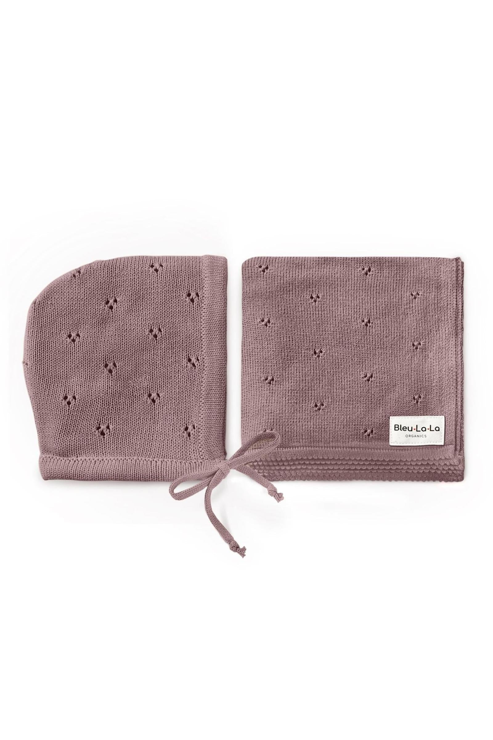Organic Pointelle Swaddle Blanket + Hat Gift Set
