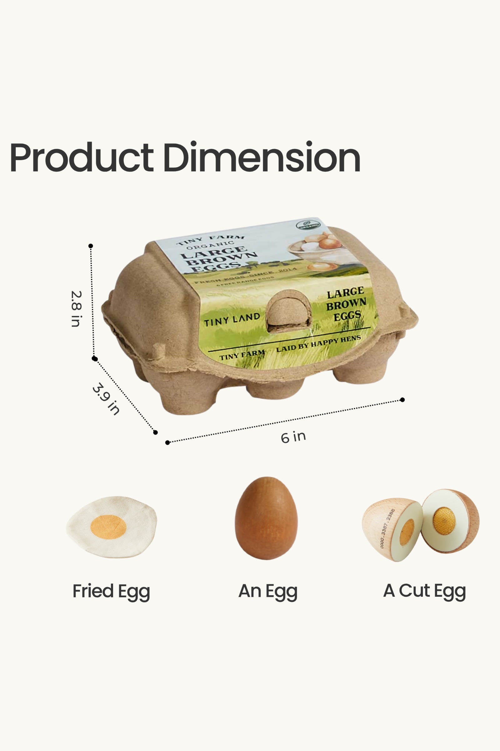 Organic Wooden Eggs Play Food set for Kids