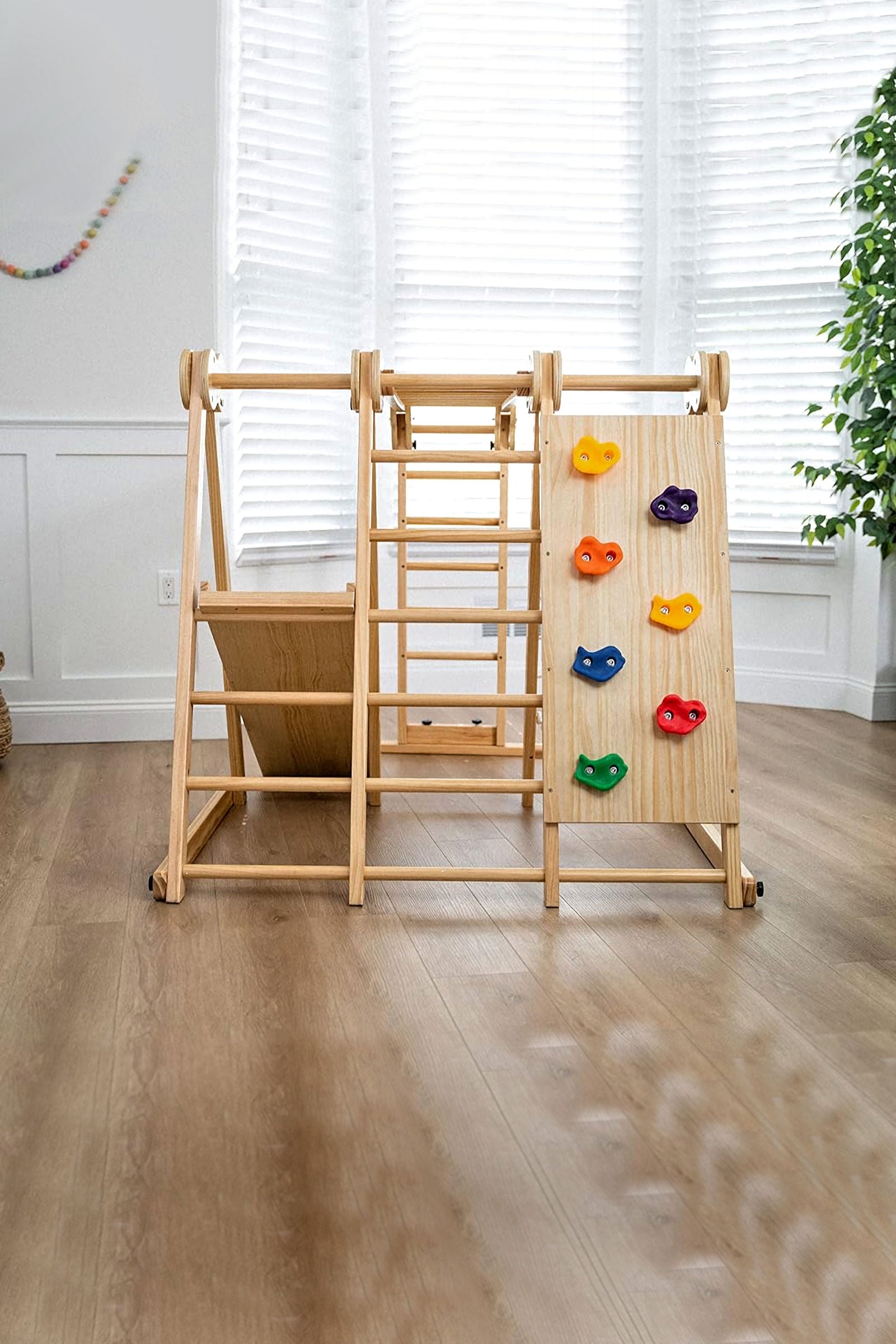 Chestnut 8-in-1 Foldable Jungle Gym for Toddlers, Indoor, Montessori Inspired