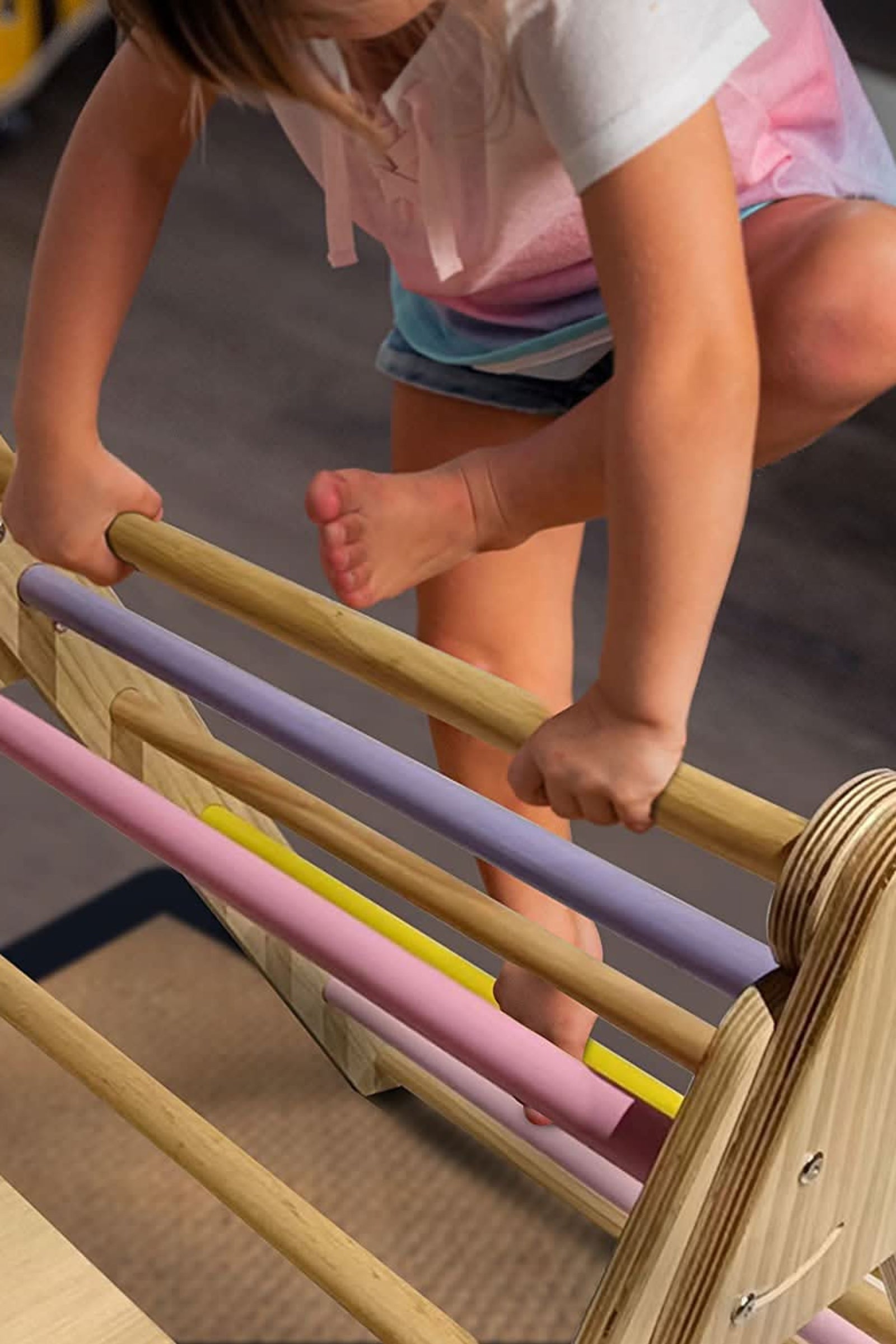 Hazel Baby & Toddler Gym Playset, Pikler Triangle, Slide & Rocker, Thick Rocker Cushion