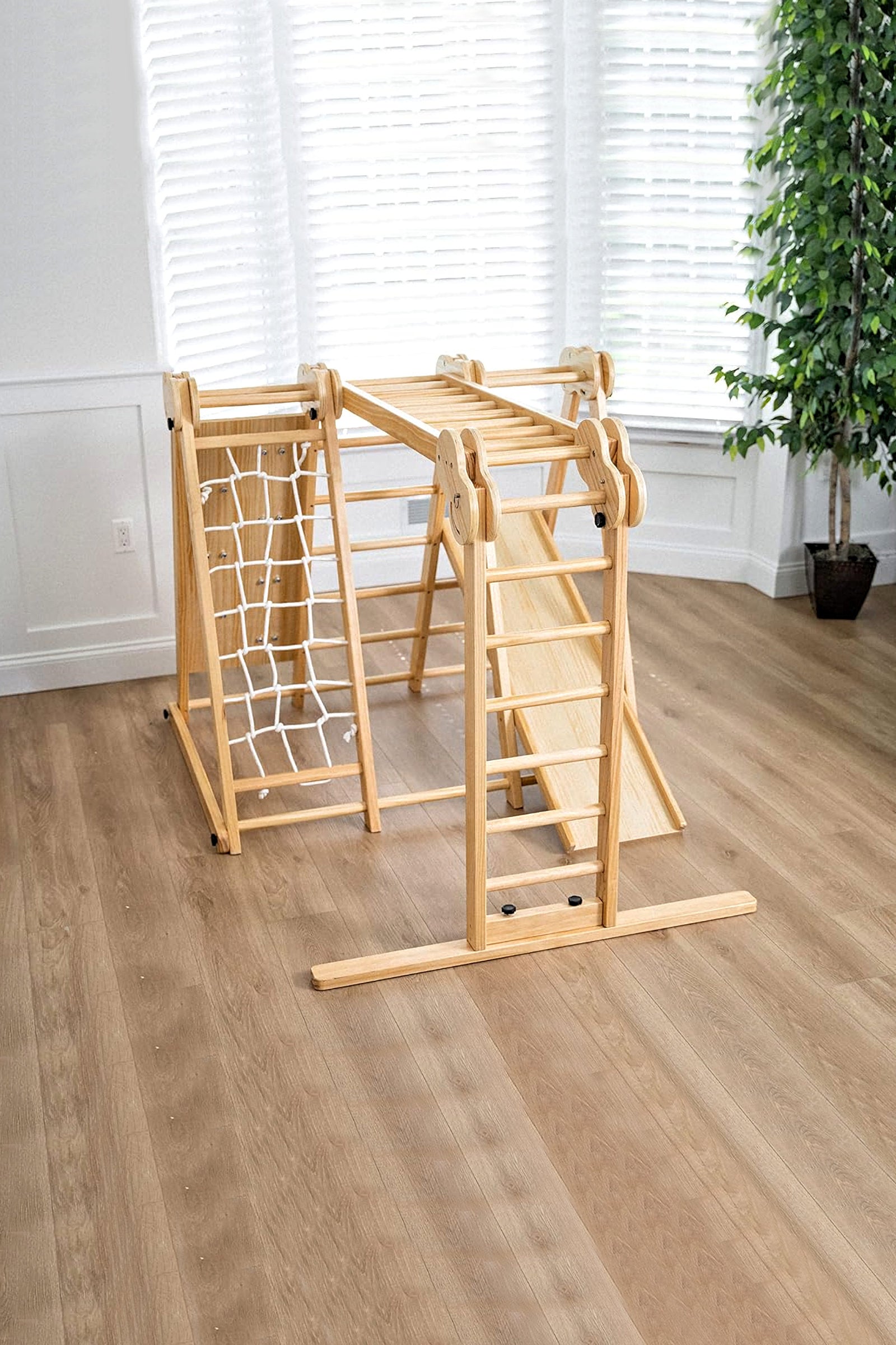 Chestnut 8-in-1 Foldable Jungle Gym for Toddlers, Indoor, Montessori Inspired