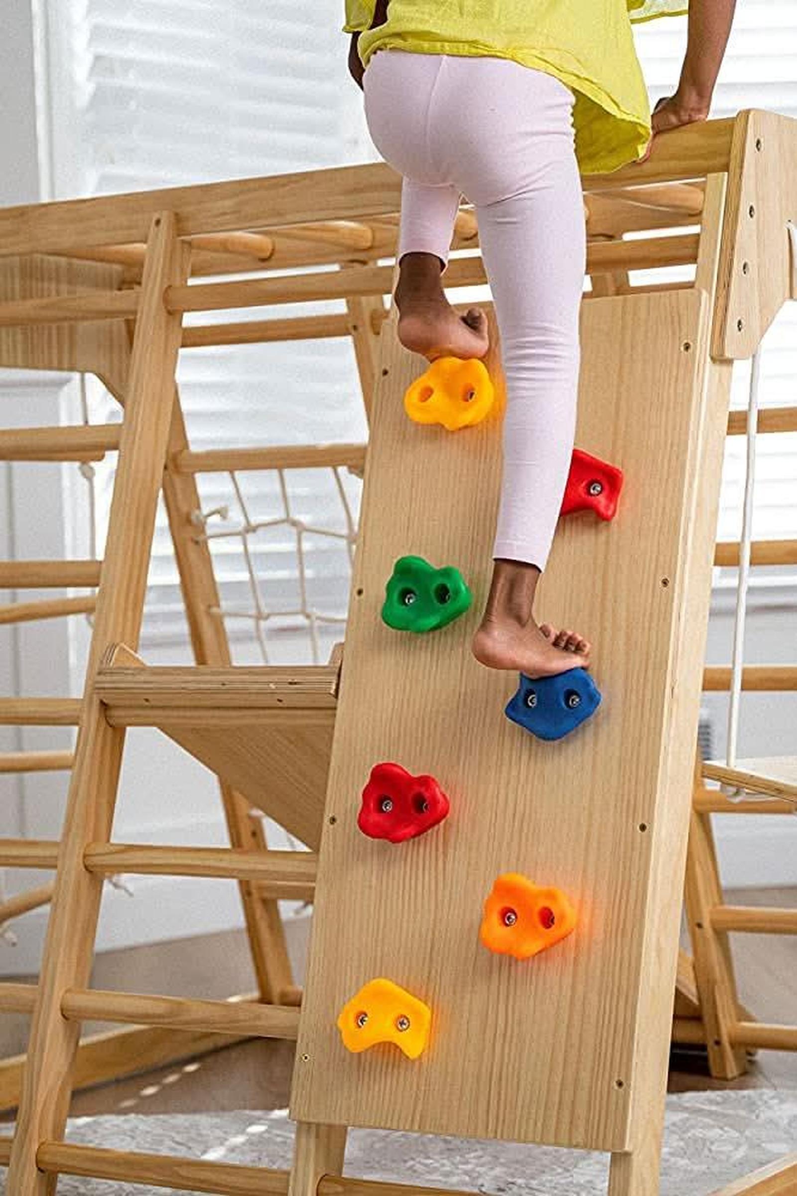 Magnolia - Wooden 7-in-1 Climber, Slide, Gym, Playset, Indoor, New Zealand FSC-certified pinewood