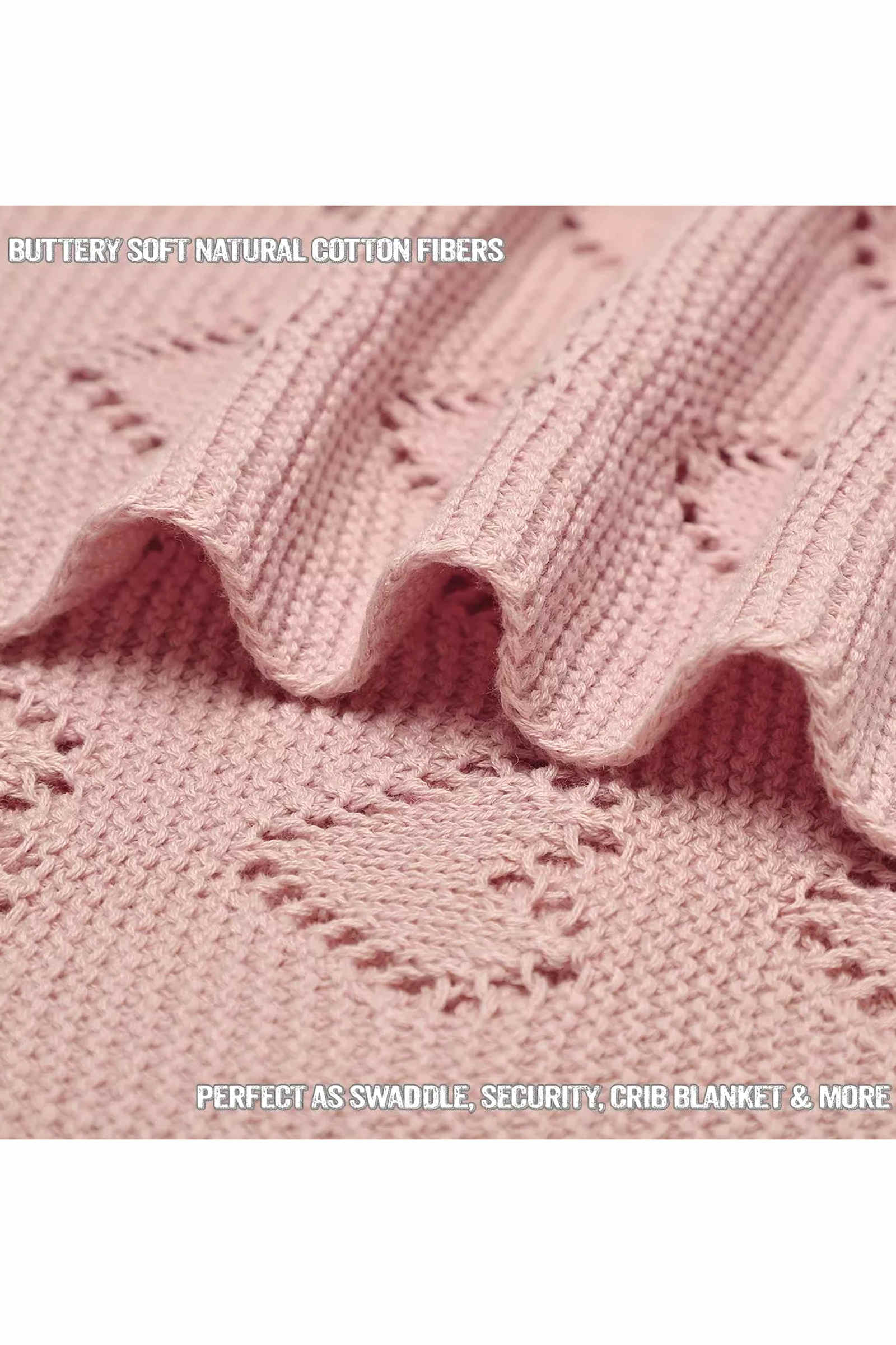 Knit Heart Luxury Swaddle Blanket, 100% OEKO Tex Pima Cotton