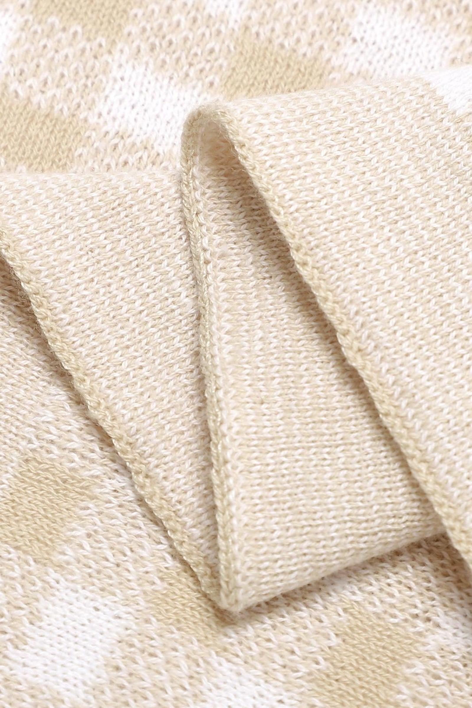 Checkered Knit Luxury Swaddle Blanket, 100% OEKO Tex Pima Cotton