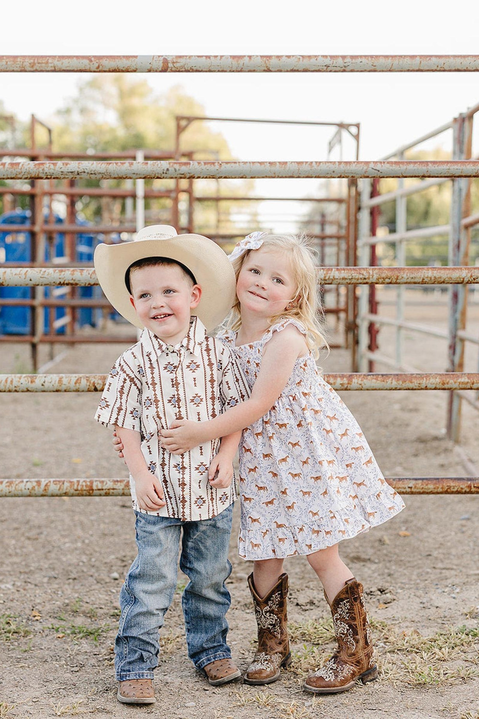 Aztec Western Button Up Shirt for Baby & Kids