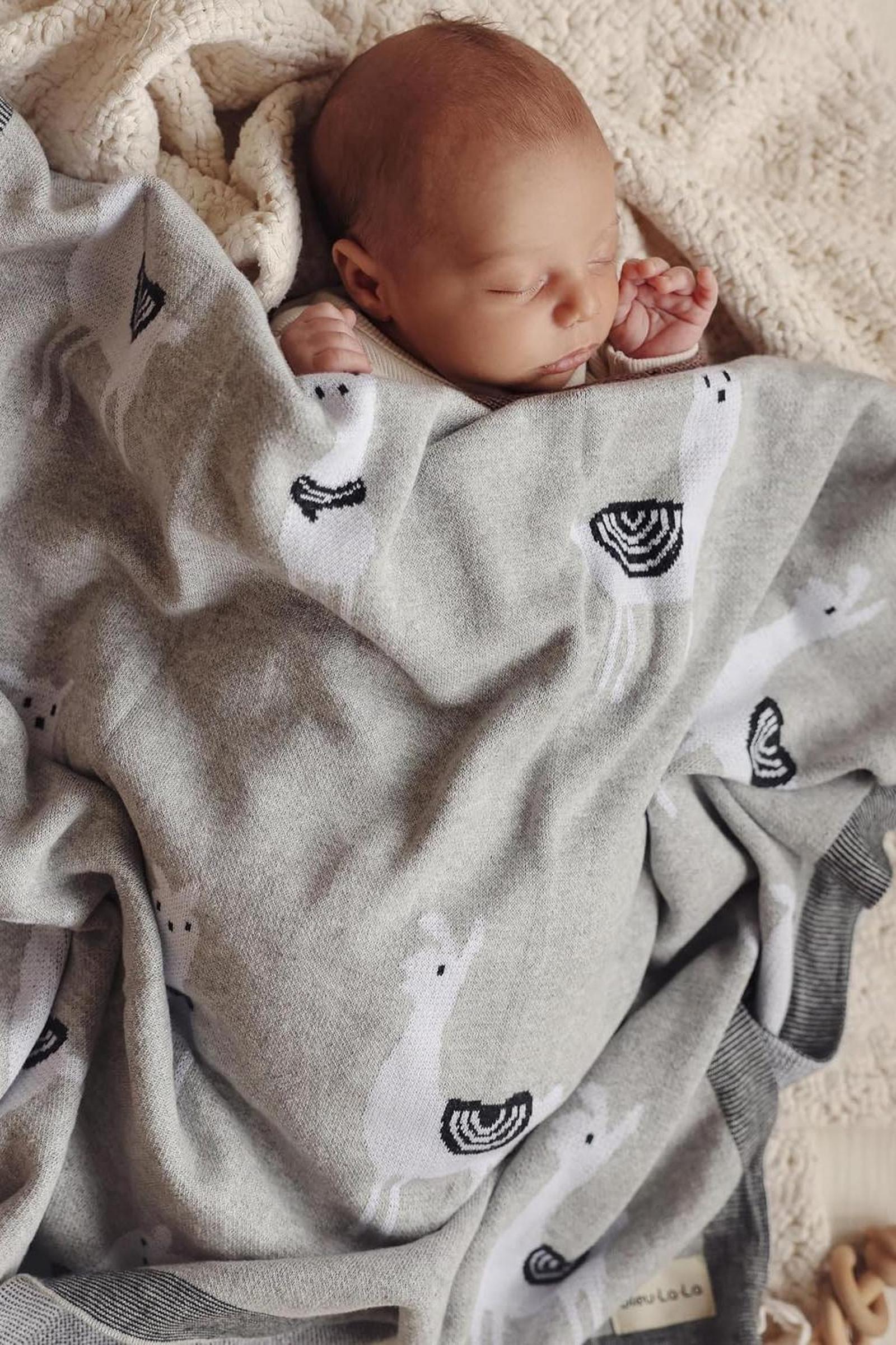 Knit Llama Luxury Swaddle Blanket, 100% OEKO Tex Pima Cotton