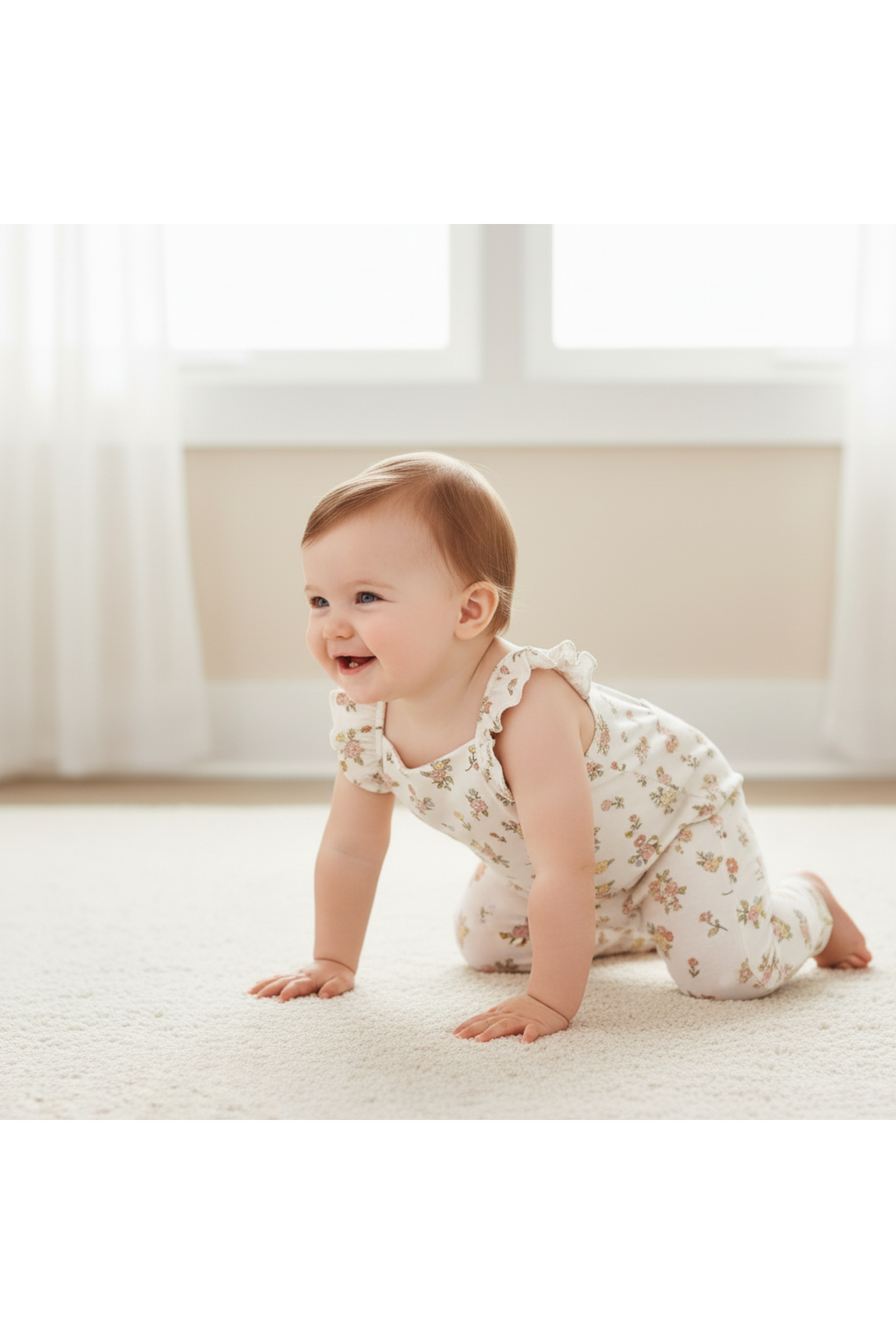 Organic Flutter Romper - Meadow
