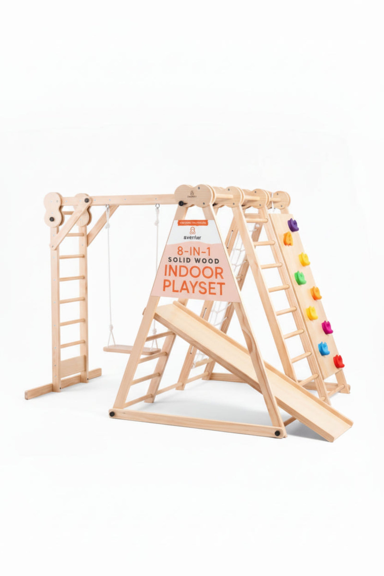 Chestnut 8-in-1 Foldable Jungle Gym for Toddlers, Indoor, Montessori Inspired