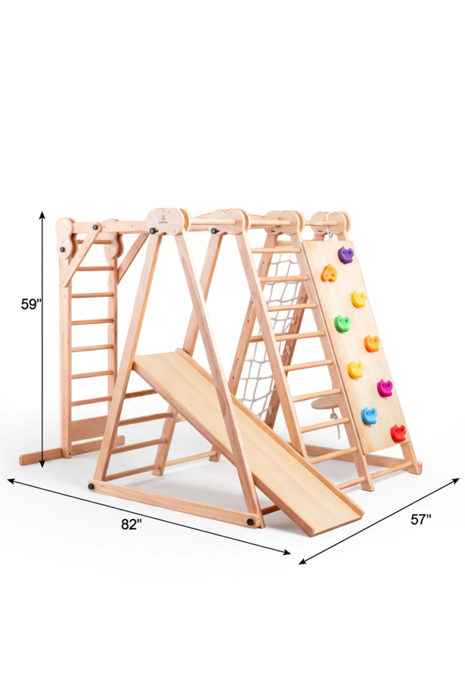 Chestnut 8-in-1 Foldable Jungle Gym for Toddlers, Indoor, Montessori Inspired