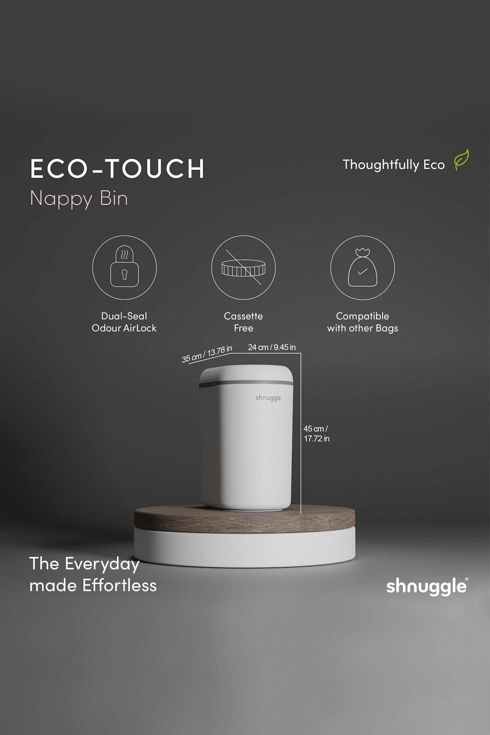 Shnuggle Eco-Touch Nappy Bin Diaper Pail