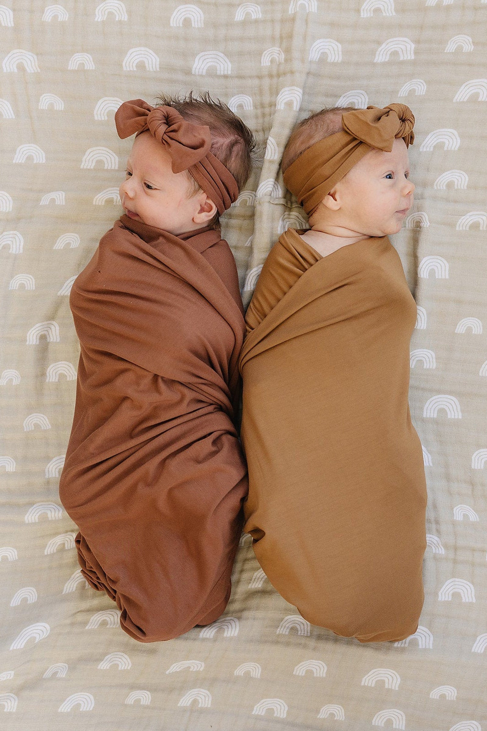 Mustard Swaddle Blanket + Hat OR Head Wrap Set, Bamboo, Baby Essentials