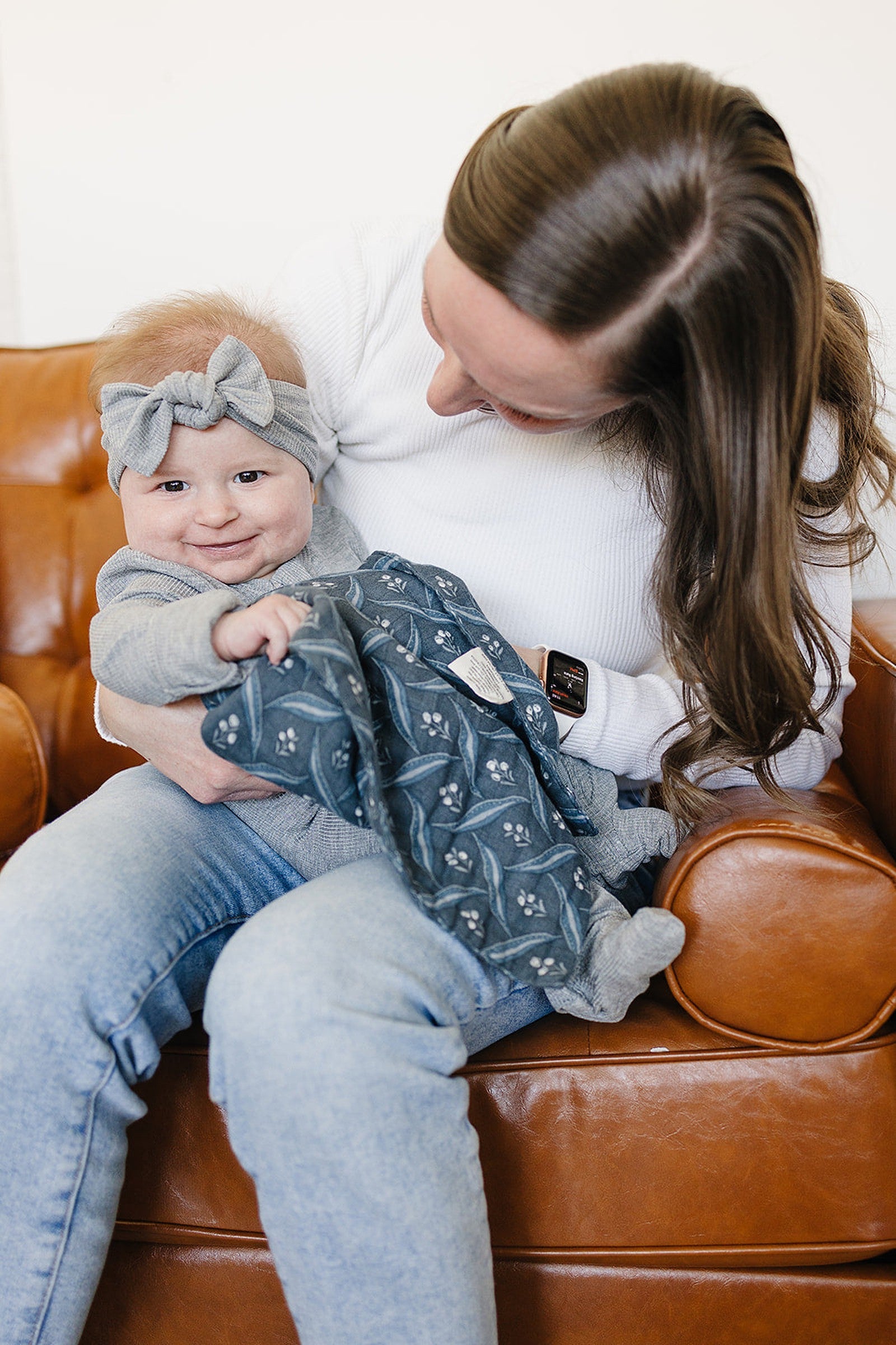 Navy Berry Muslin Burp Cloth, 100% Cotton, Baby Essentials