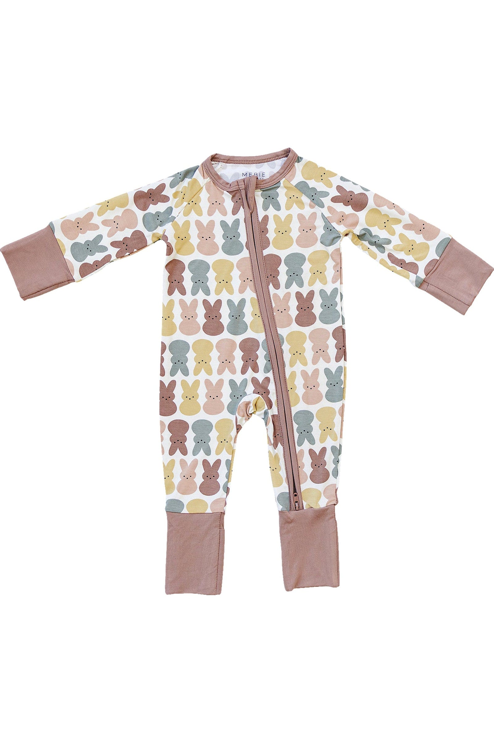Girl Dusty Rose Bunny Zipper Pajama, Bamboo, Baby Essentials