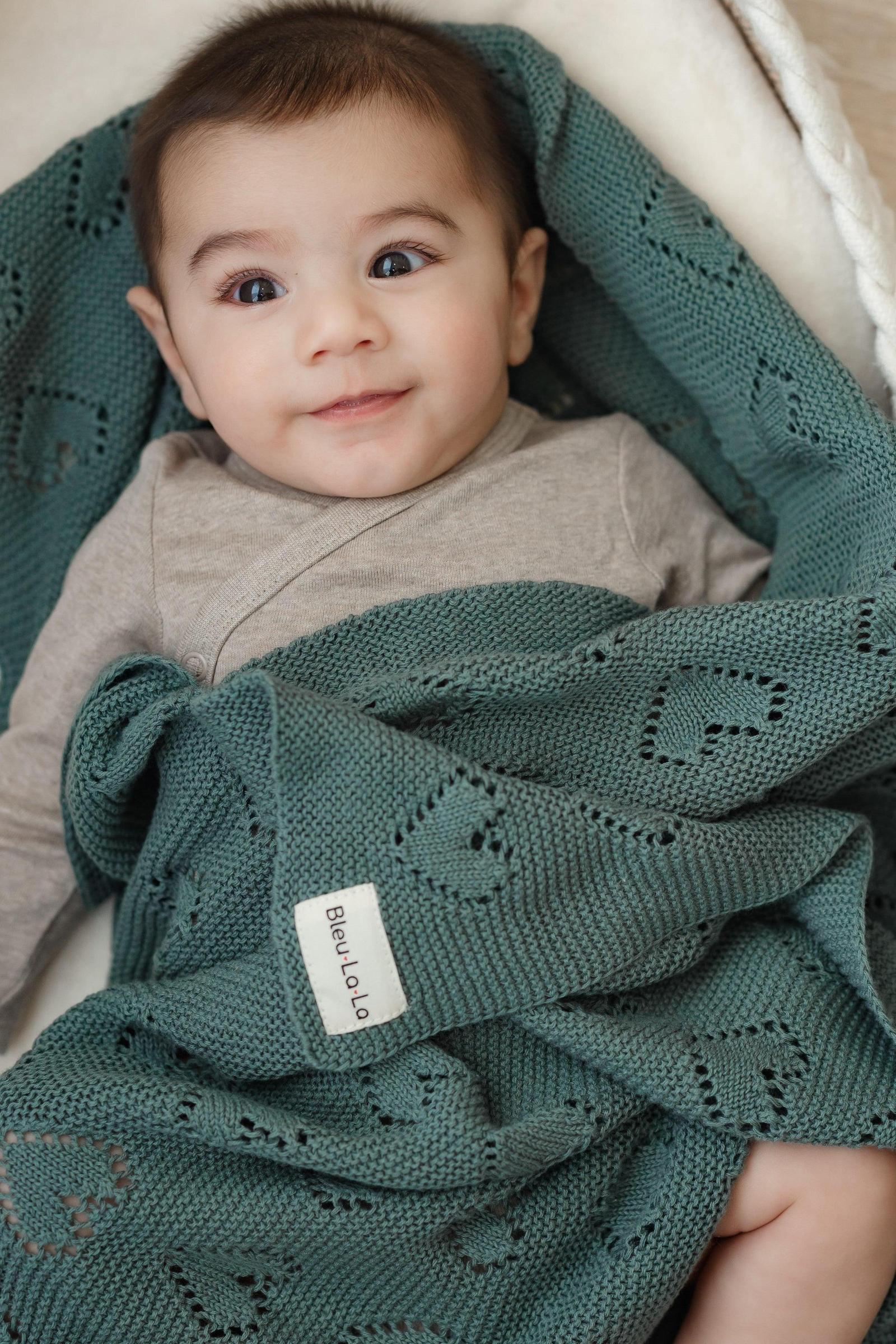 Knit Heart Luxury Swaddle Blanket, 100% OEKO Tex Pima Cotton
