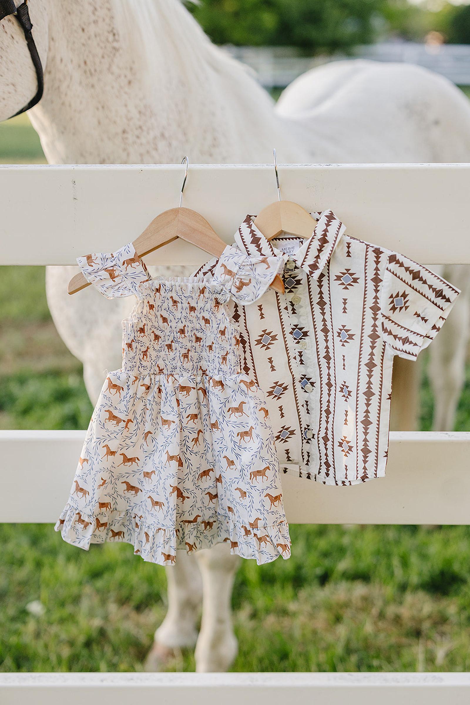 Aztec Western Button Up Shirt for Baby & Kids