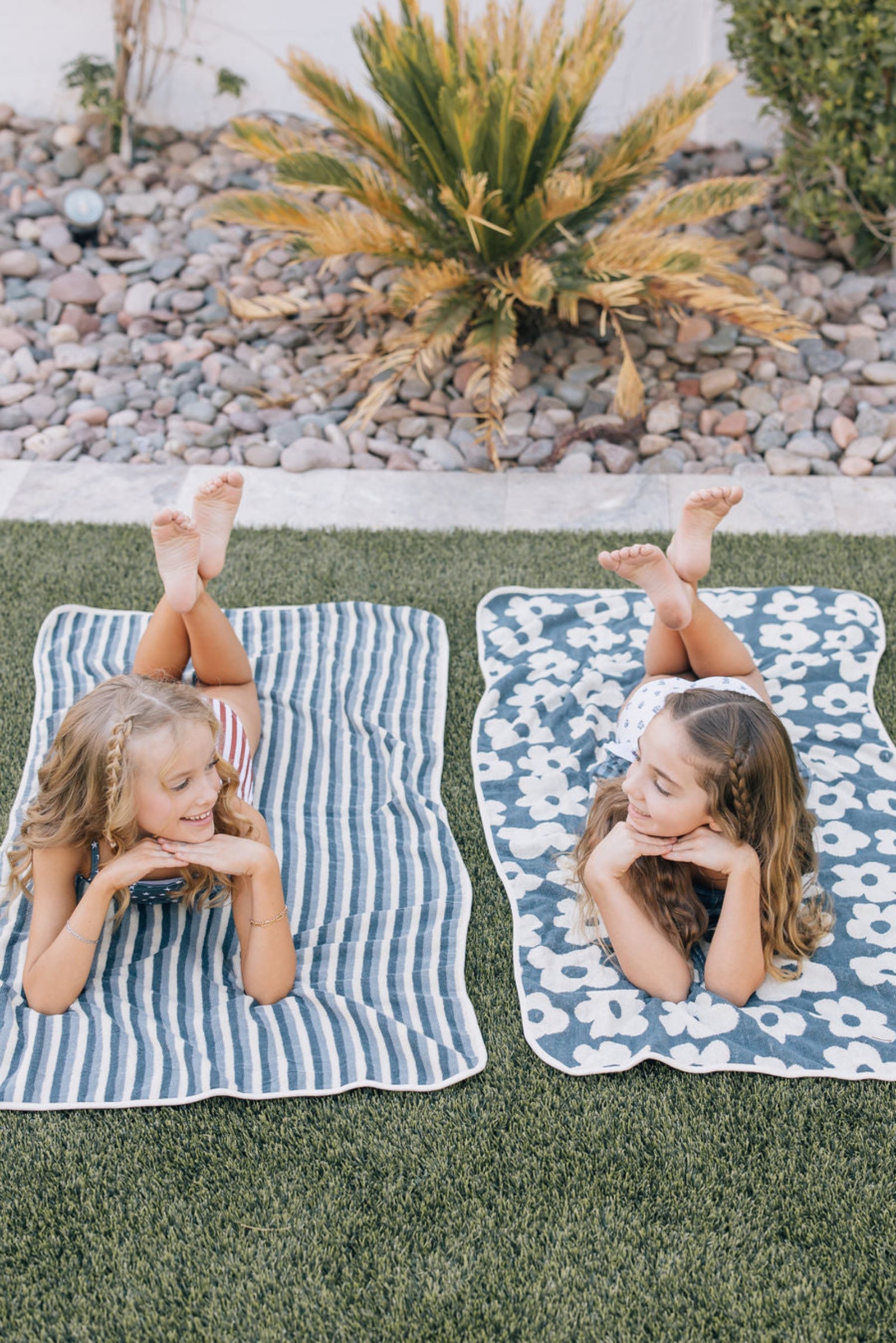 Navy Stripe Organic Cotton Beach Towel, 100% Cotton, Gender Neutral, Baby, Toddler & Kids