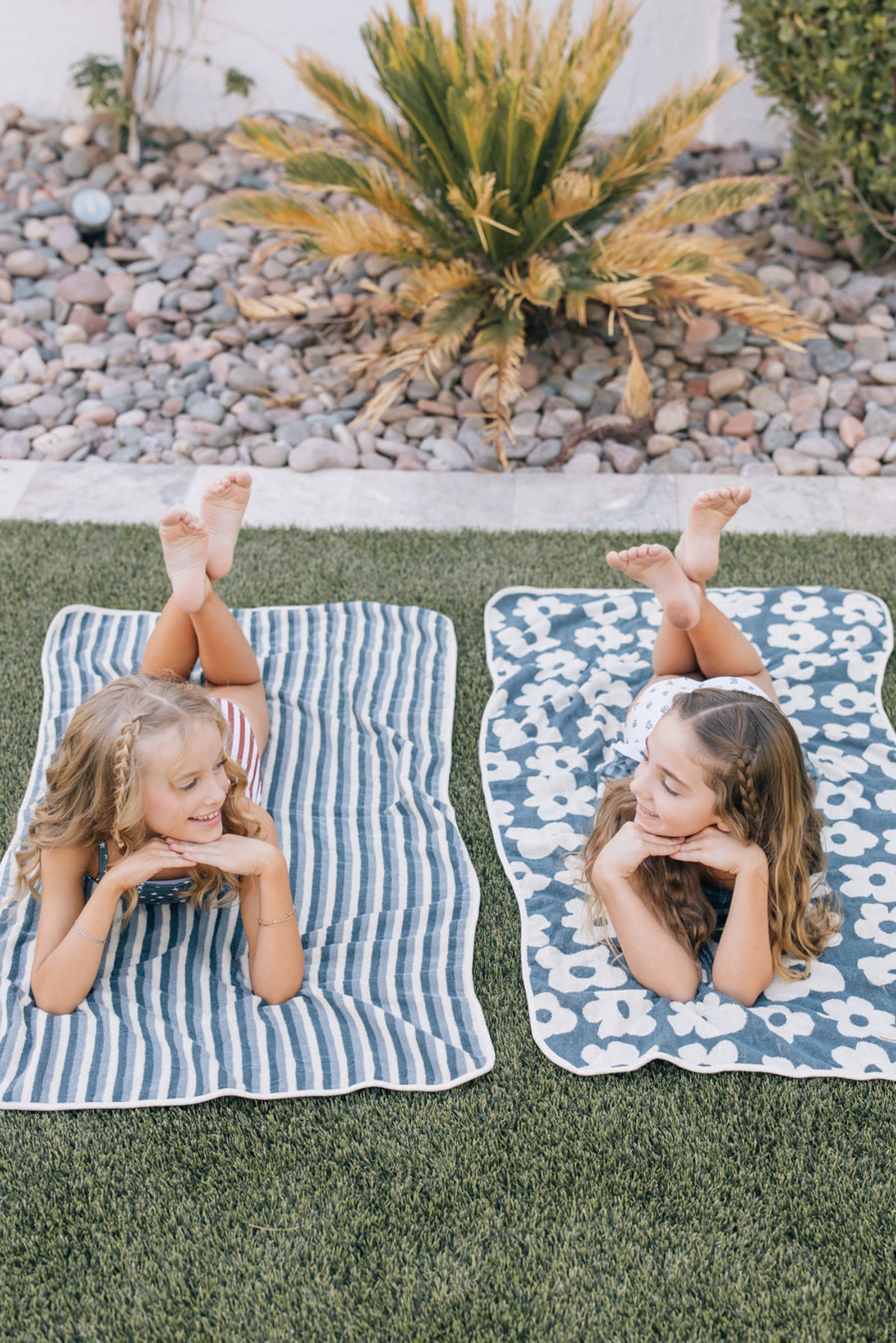 Navy Floral Organic Cotton Beach Towel, 100% Cotton, Baby, Toddler & Kids
