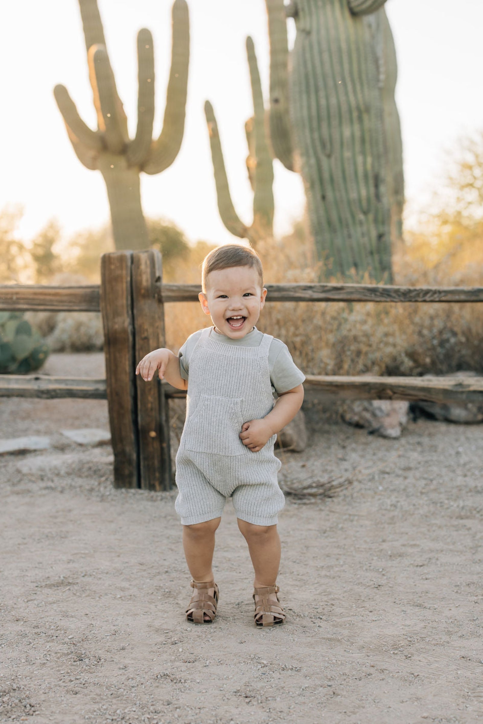 Heather Grey Pocket Knit Overalls, 100% Cotton, Rodeo Collection, Baby