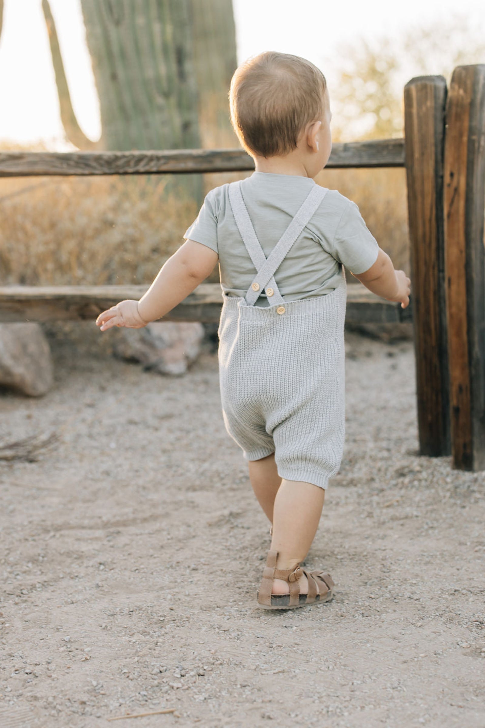 Heather Grey Pocket Knit Overalls, 100% Cotton, Rodeo Collection, Baby