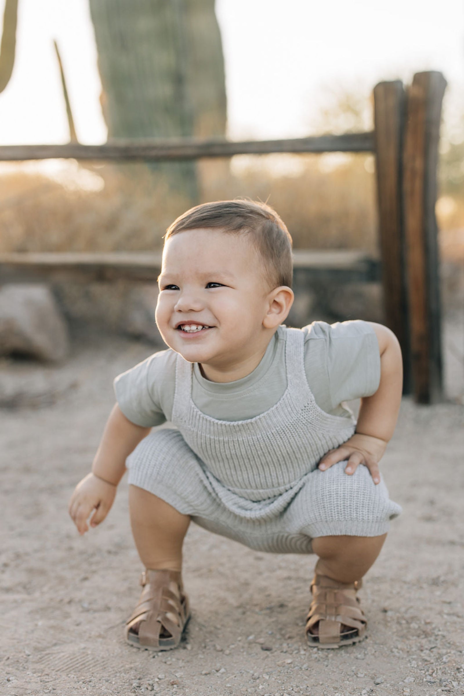 Heather Grey Pocket Knit Overalls, 100% Cotton, Rodeo Collection, Baby
